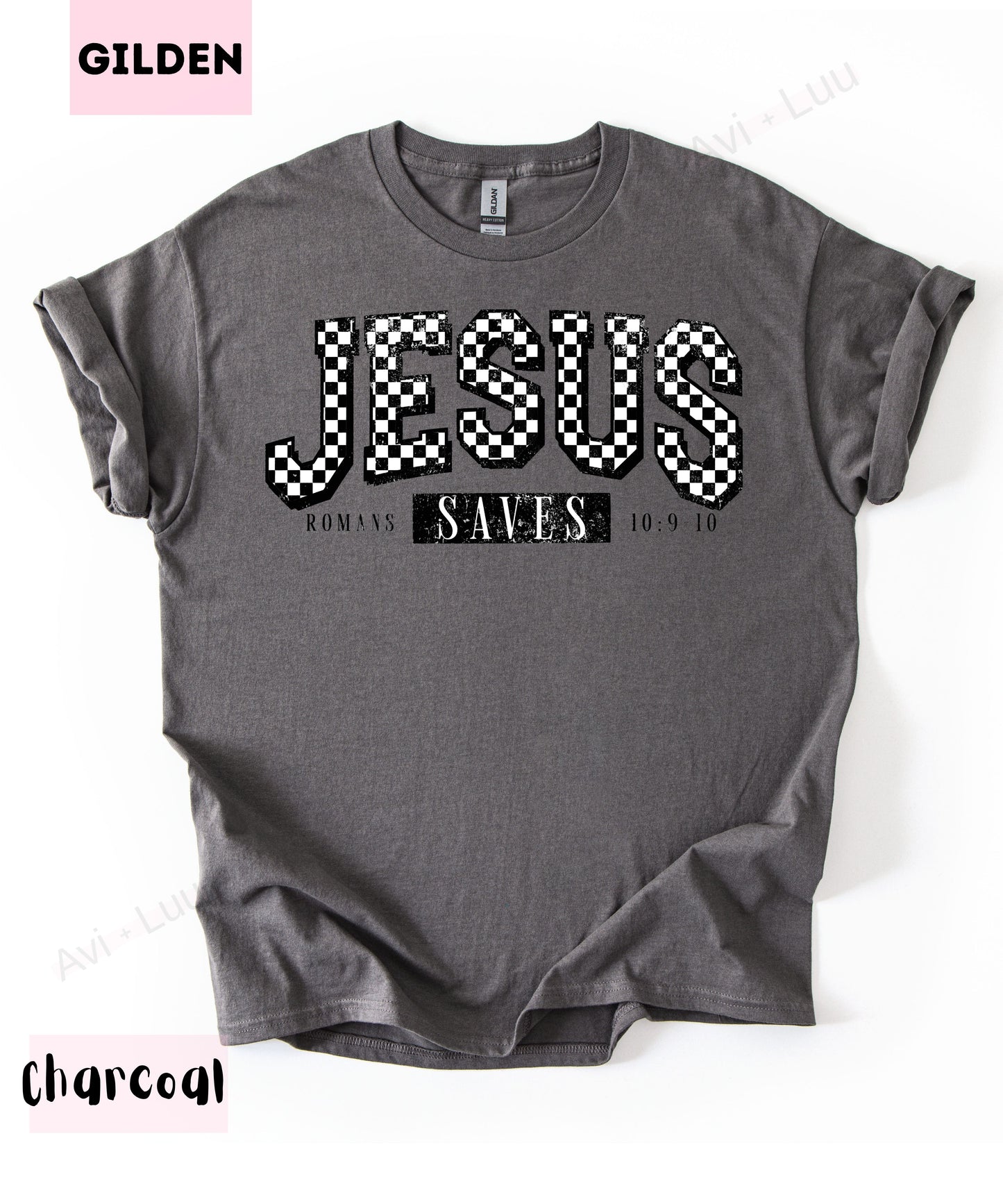 Jesus Saves Checkered | Gilden Unisex T-Shirt
