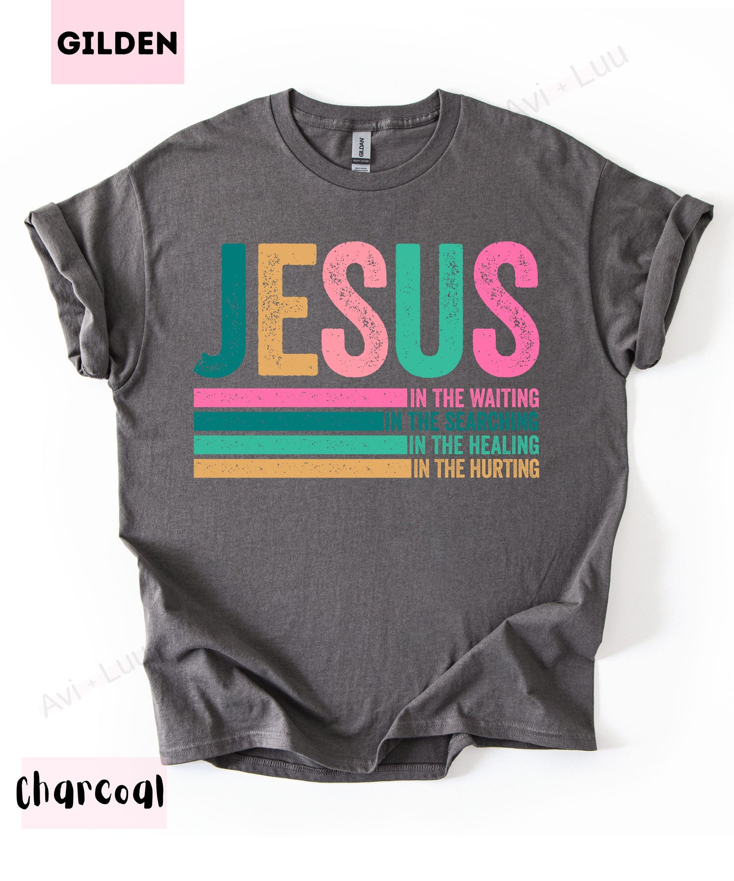 Jesus Colorful Lines | Gilden Unisex T-Shirt