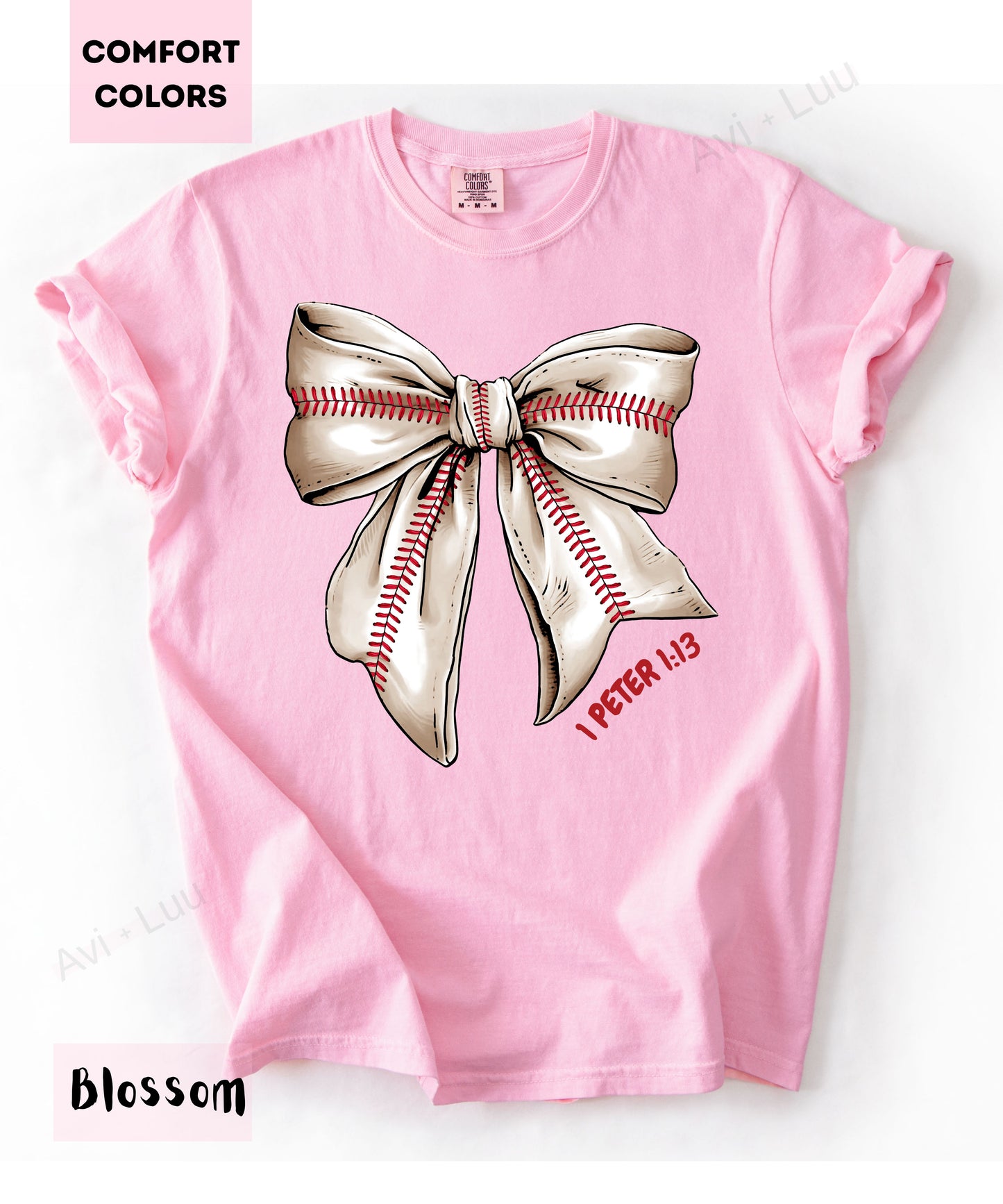 Baseball Bow | Comfort Colors Unisex T-Shirt