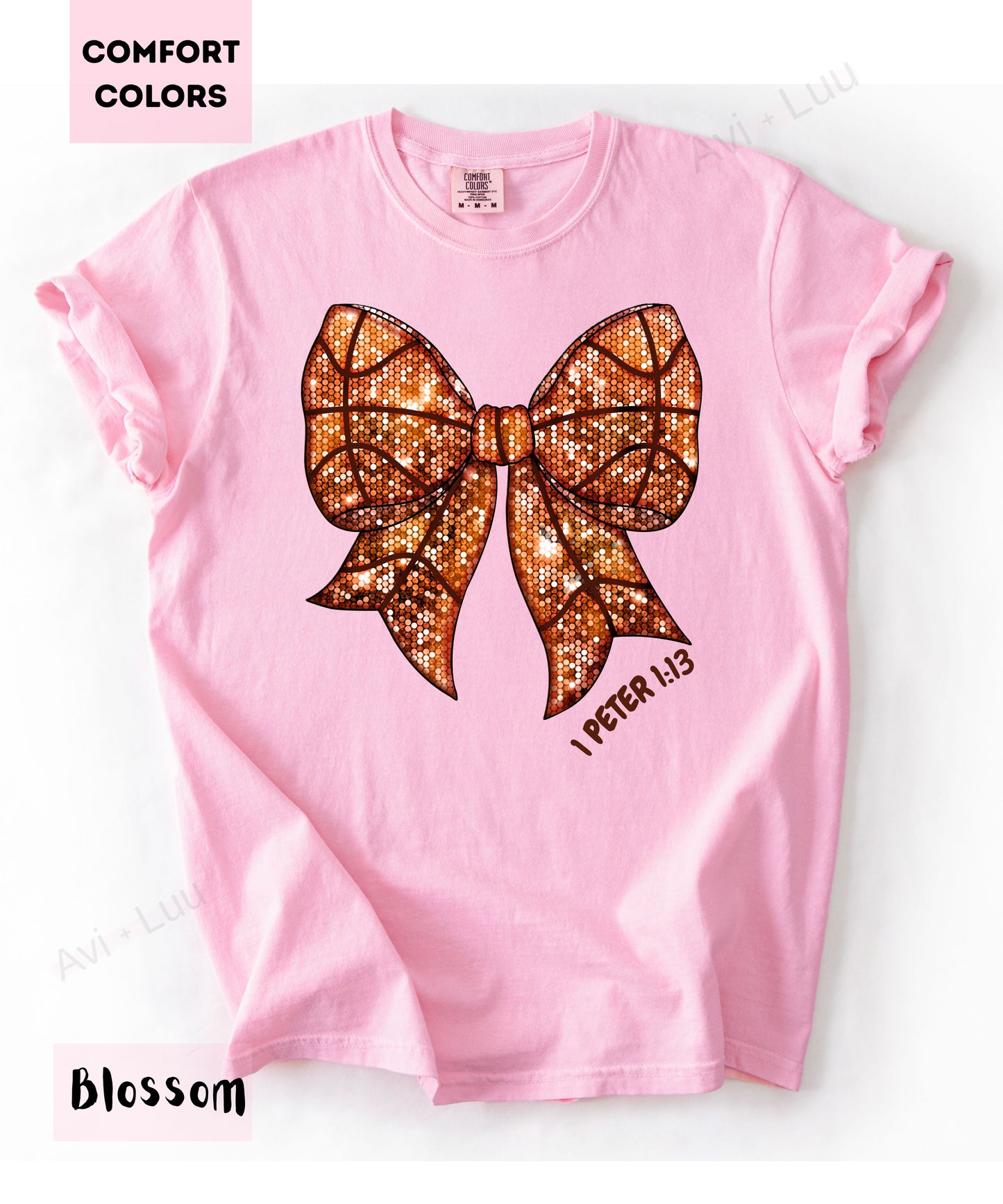 Basketball Bow | Comfort Colors Unisex T-Shirt