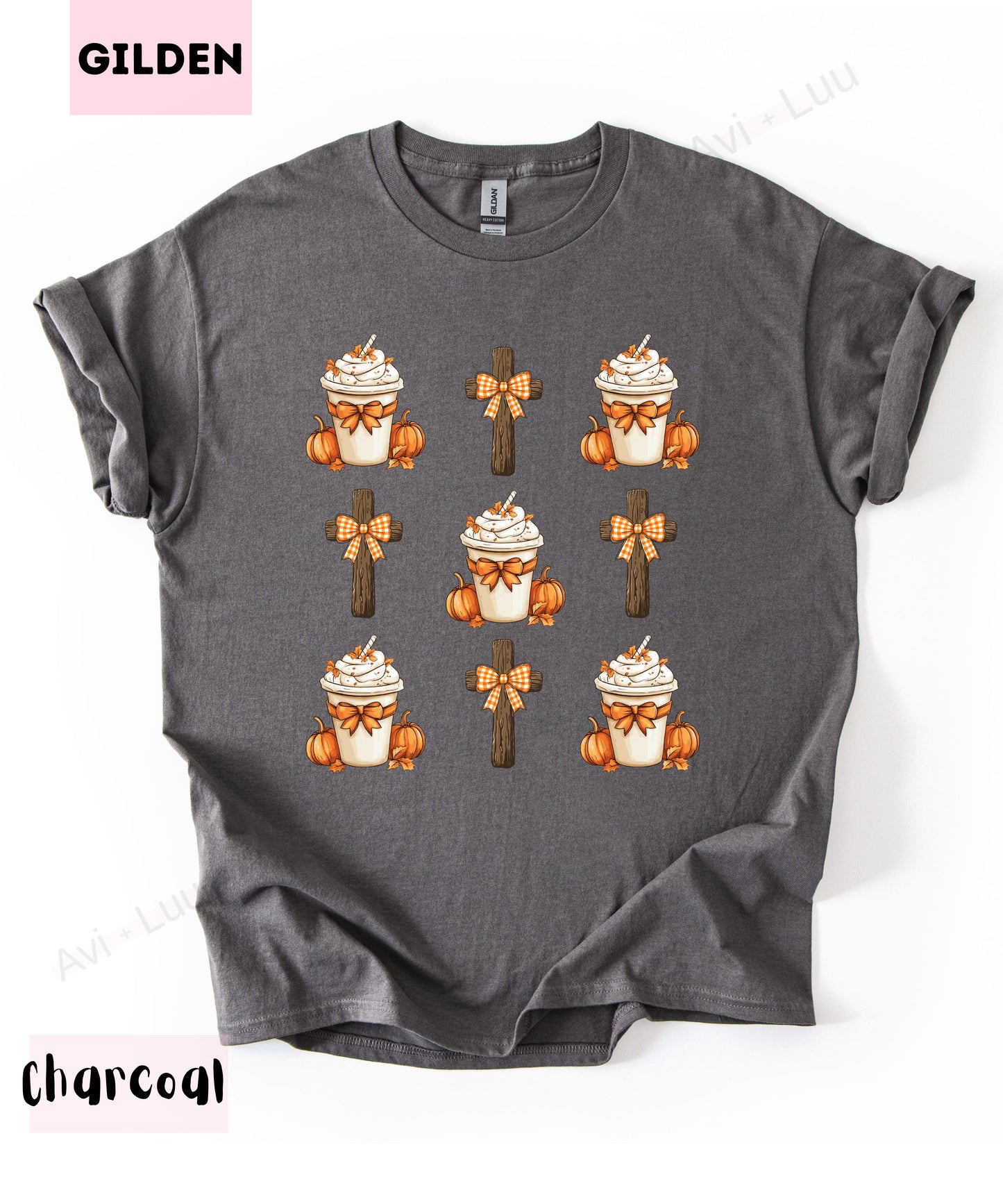 Cross and Pumpkin Spice | Gilden Unisex T-Shirt