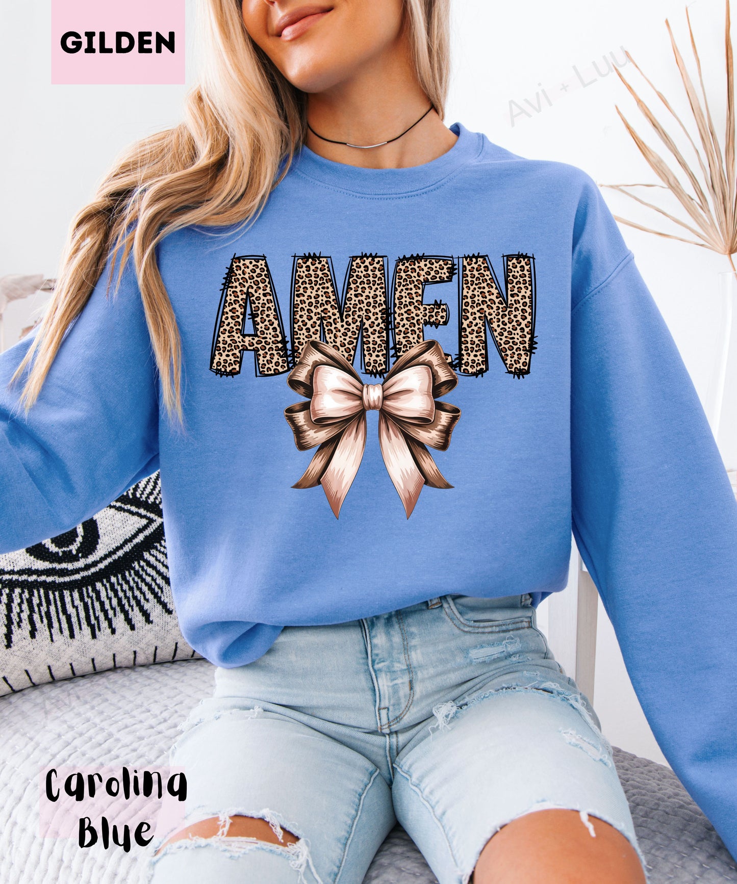 Cheetah Amen | Gilden Unisex Sweatshirt