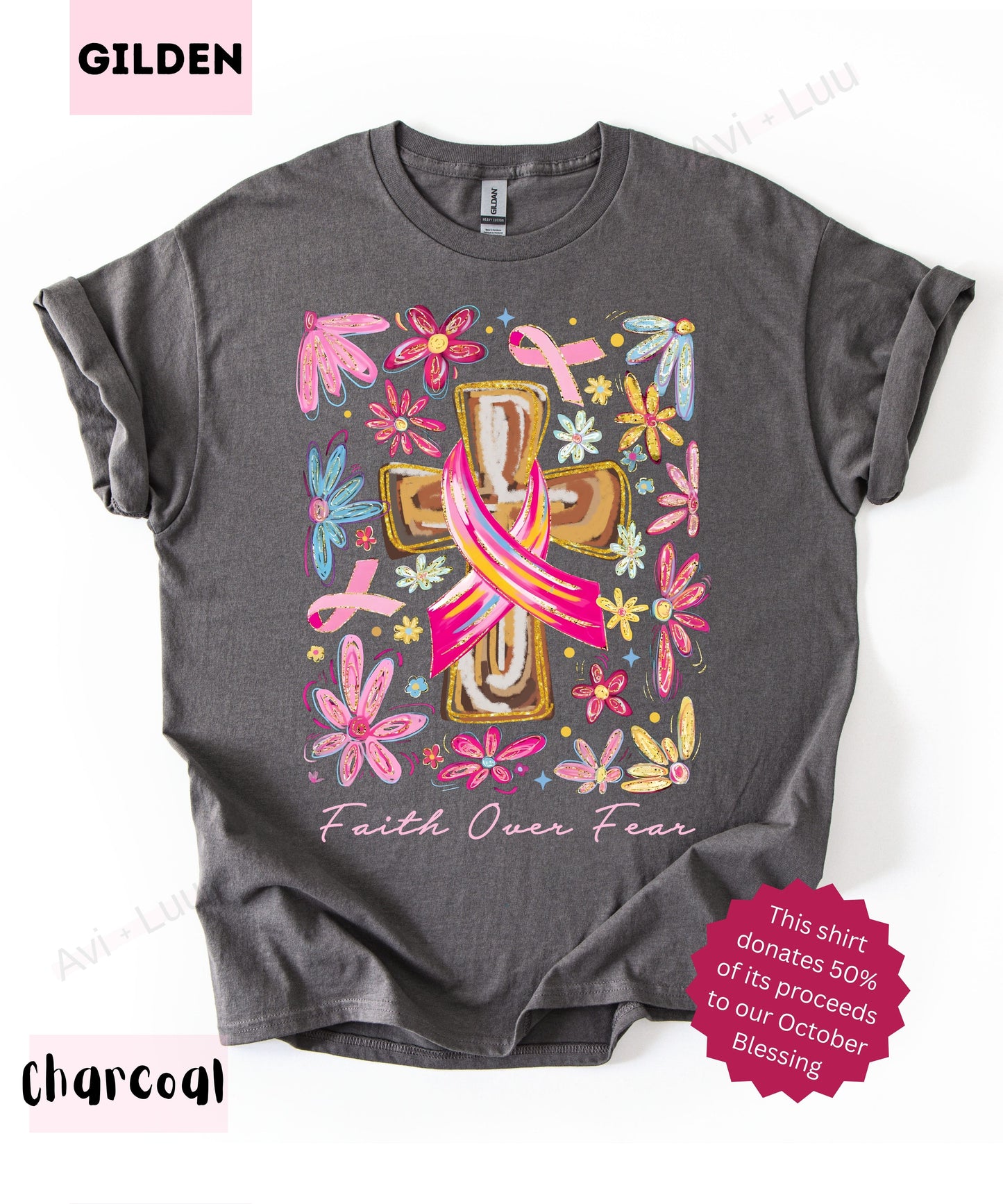 Paint Ribbon Cross | Gilden Unisex T-Shirt