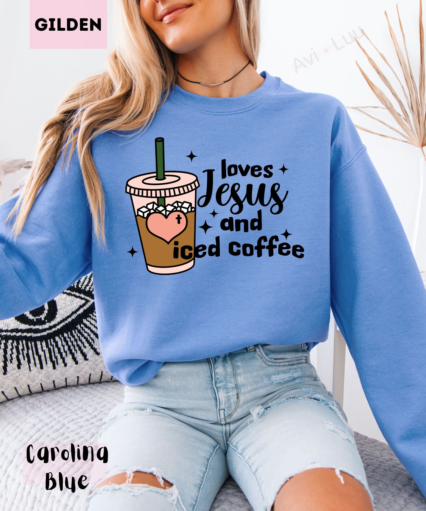 Love Jesus And Iced Coffee | Gilden Unisex Sweatshirt