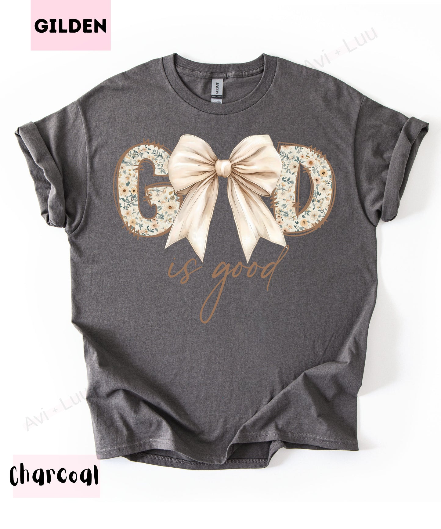 God Is So Good Floral Cream Bow | Gilden Unisex T-Shirt