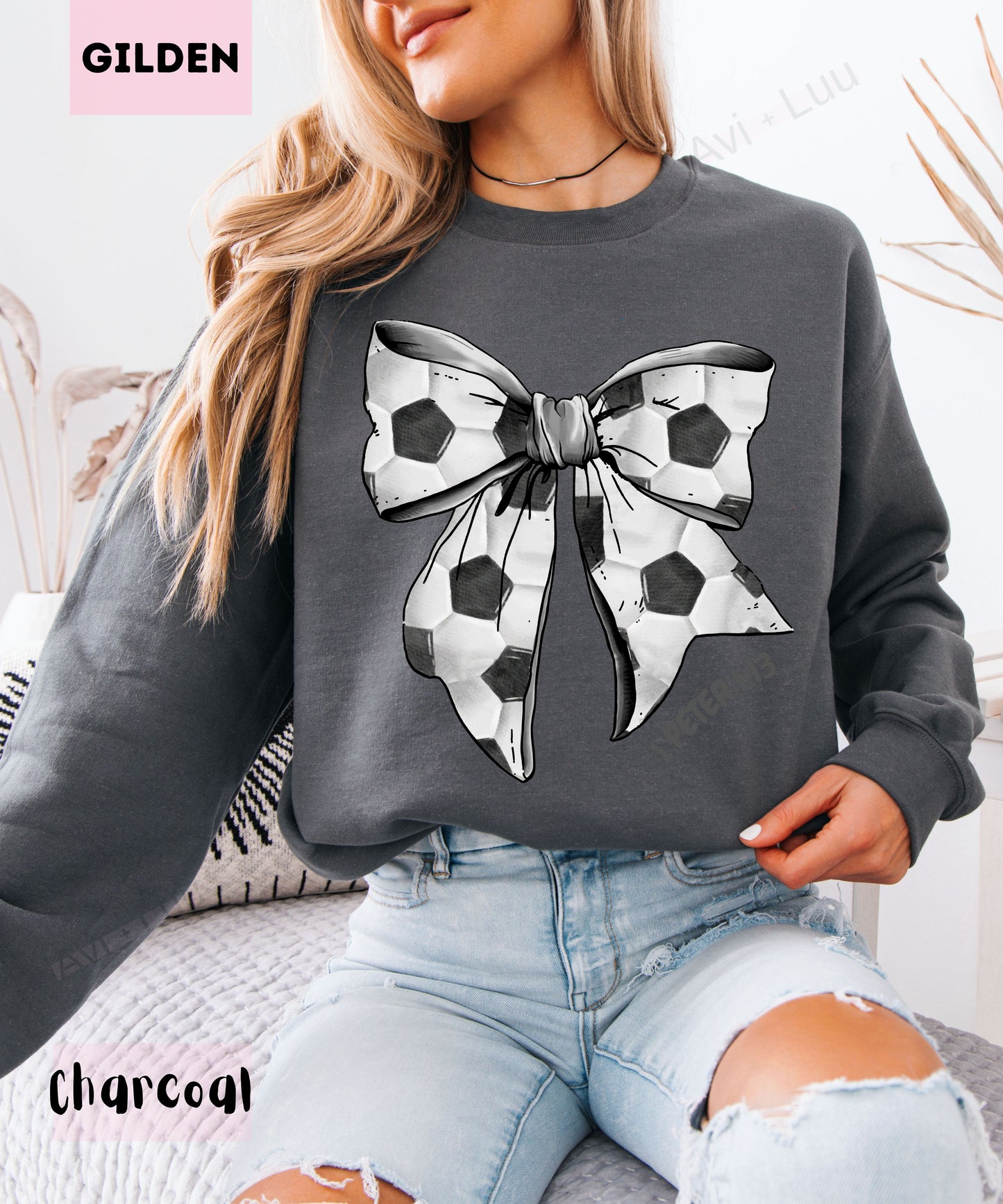 Soccer Bow | Gilden Unisex Sweatshirt