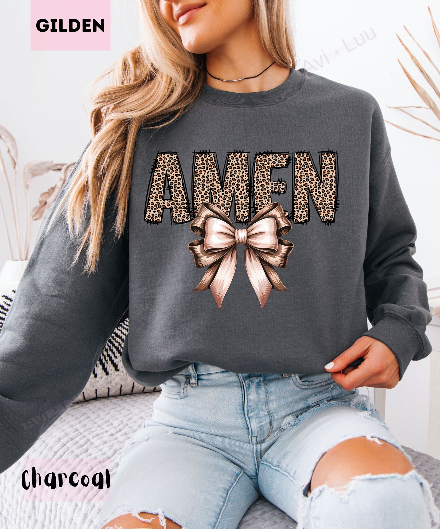 Cheetah Amen | Gilden Unisex Sweatshirt