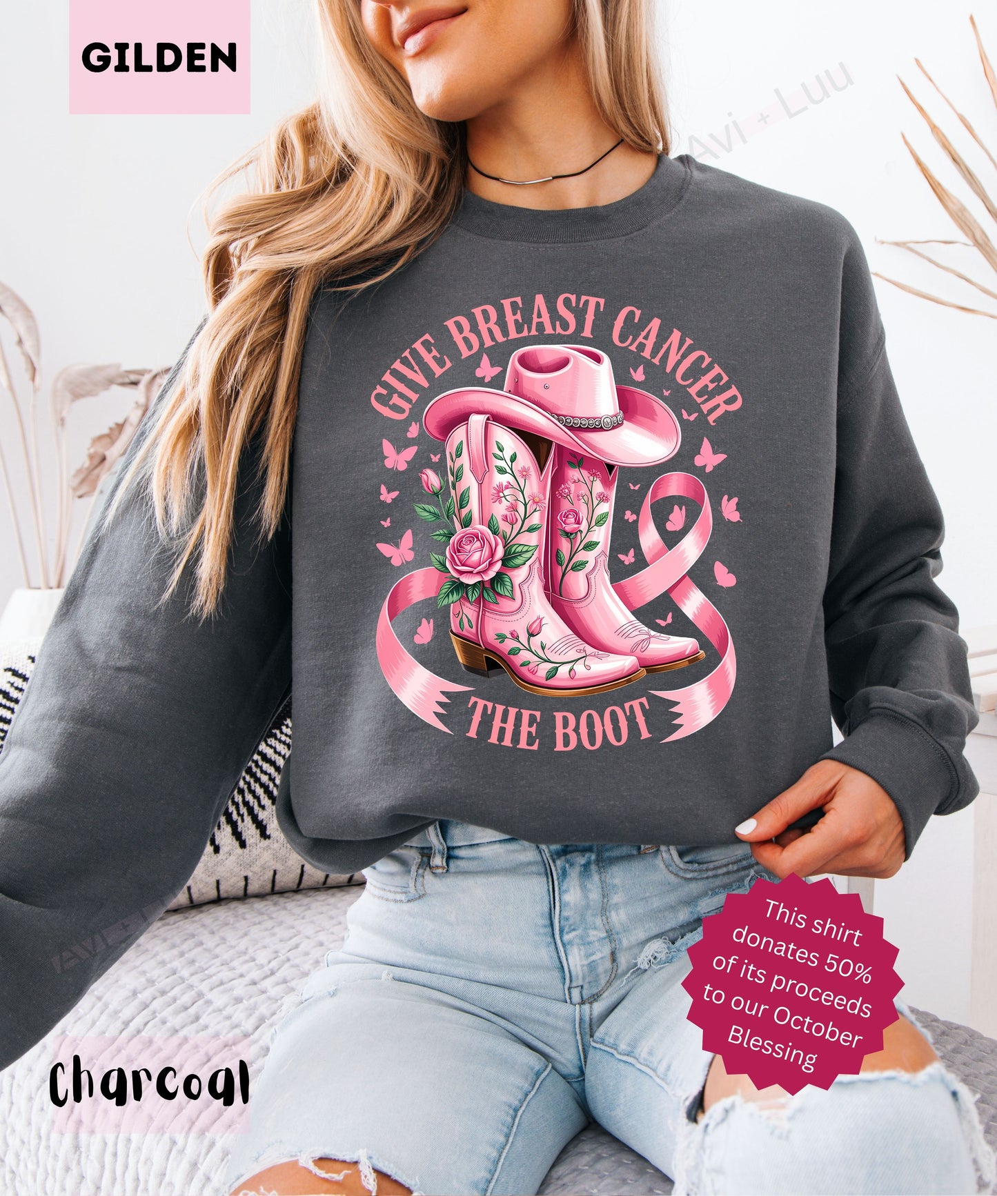 Pink Boot | Gilden Unisex Sweatshirt