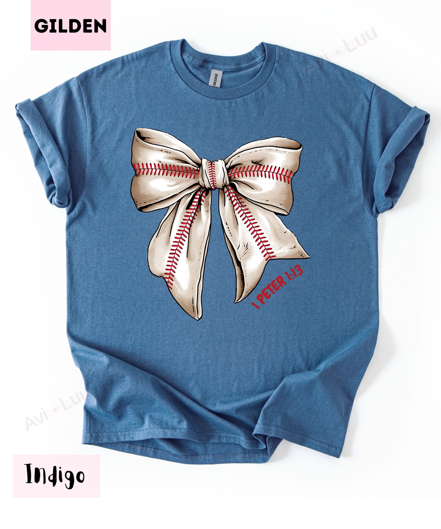 Baseball Bow | Gilden Unisex T-Shirt