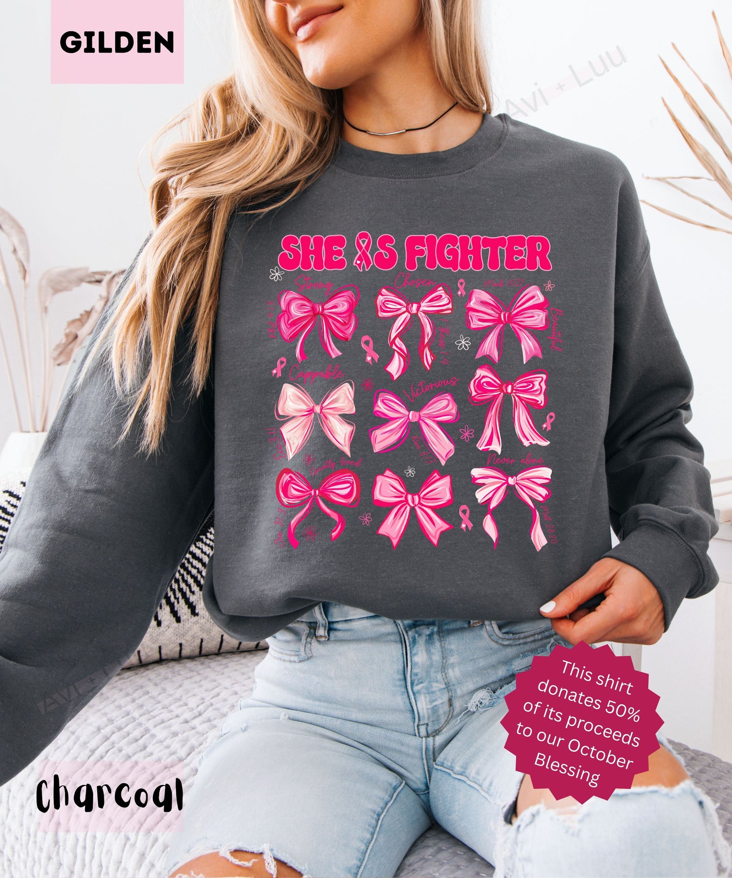She Is Fighter | Gilden Unisex Sweatshirt