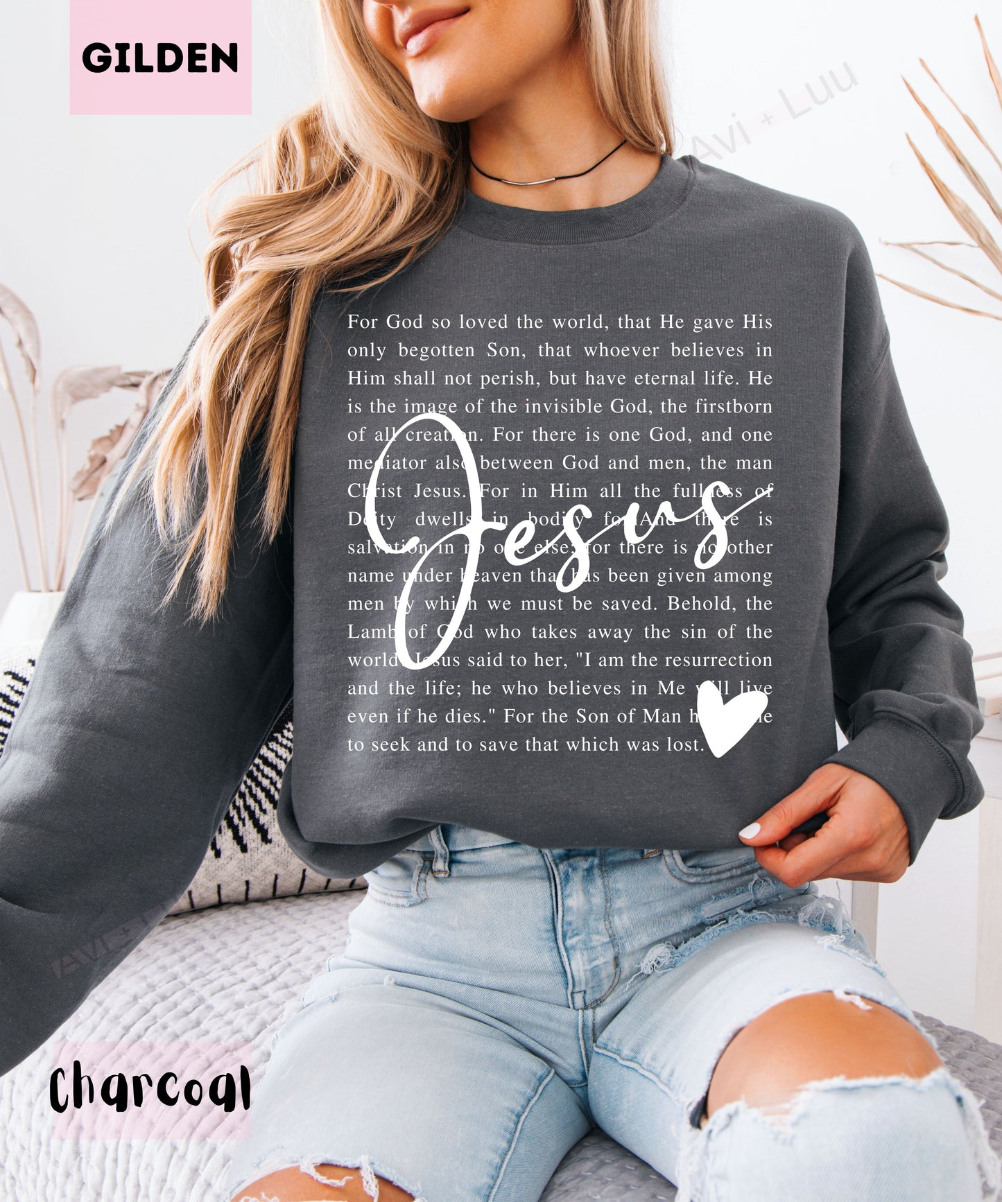 Jesus Scripture | Gilden Unisex Sweatshirt