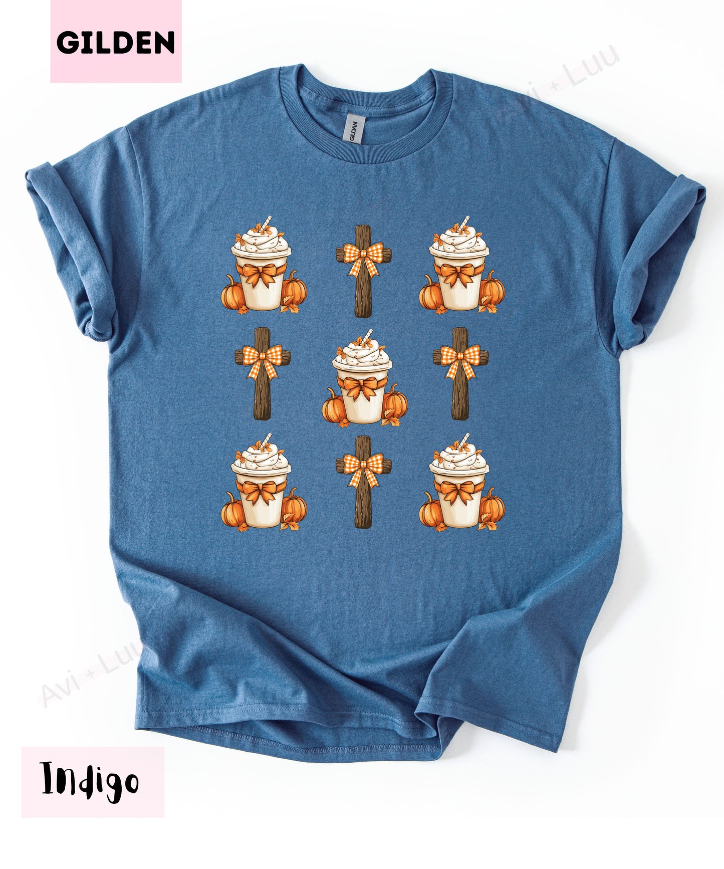 Cross and Pumpkin Spice | Gilden Unisex T-Shirt
