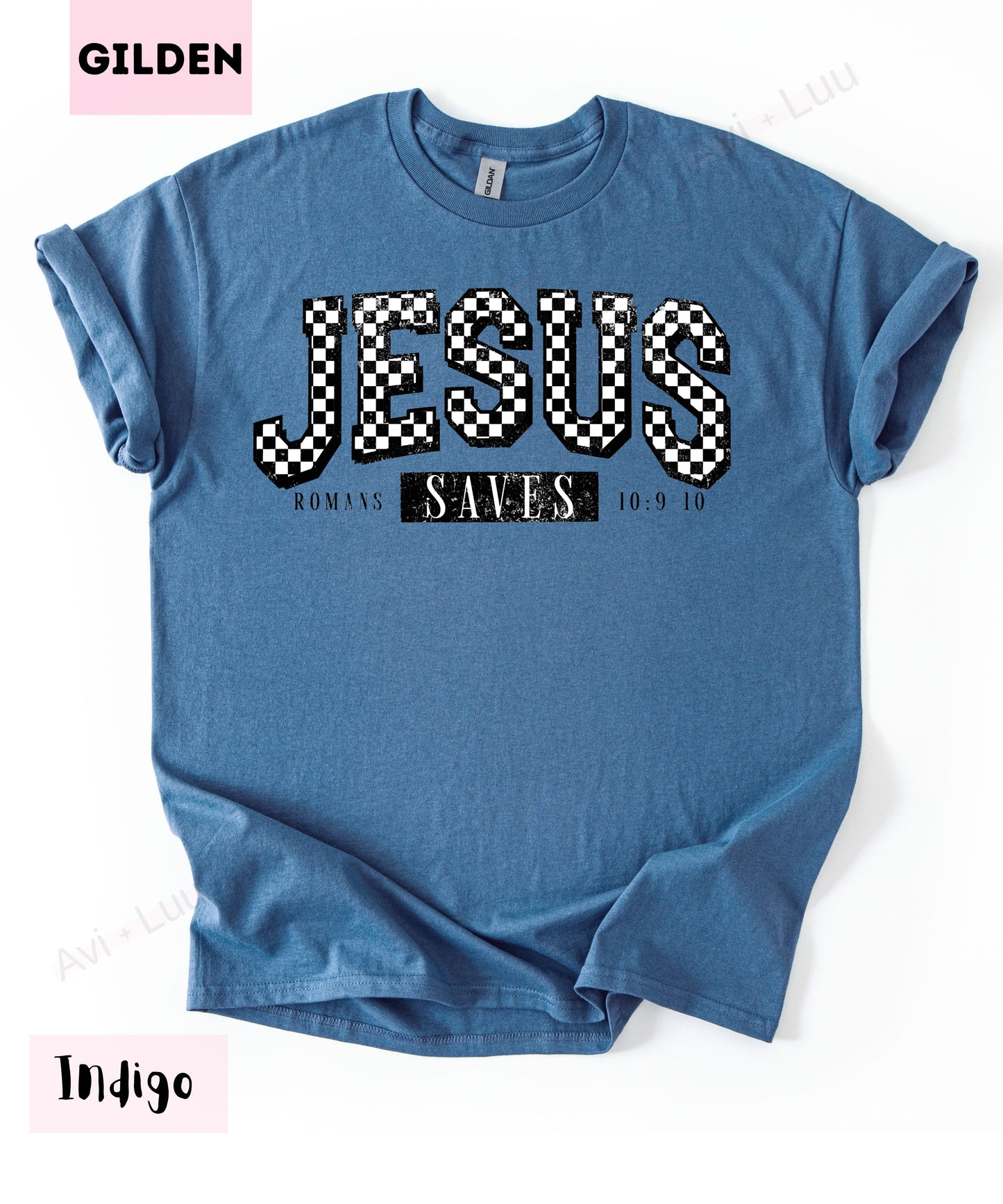 Jesus Saves Checkered | Gilden Unisex T-Shirt
