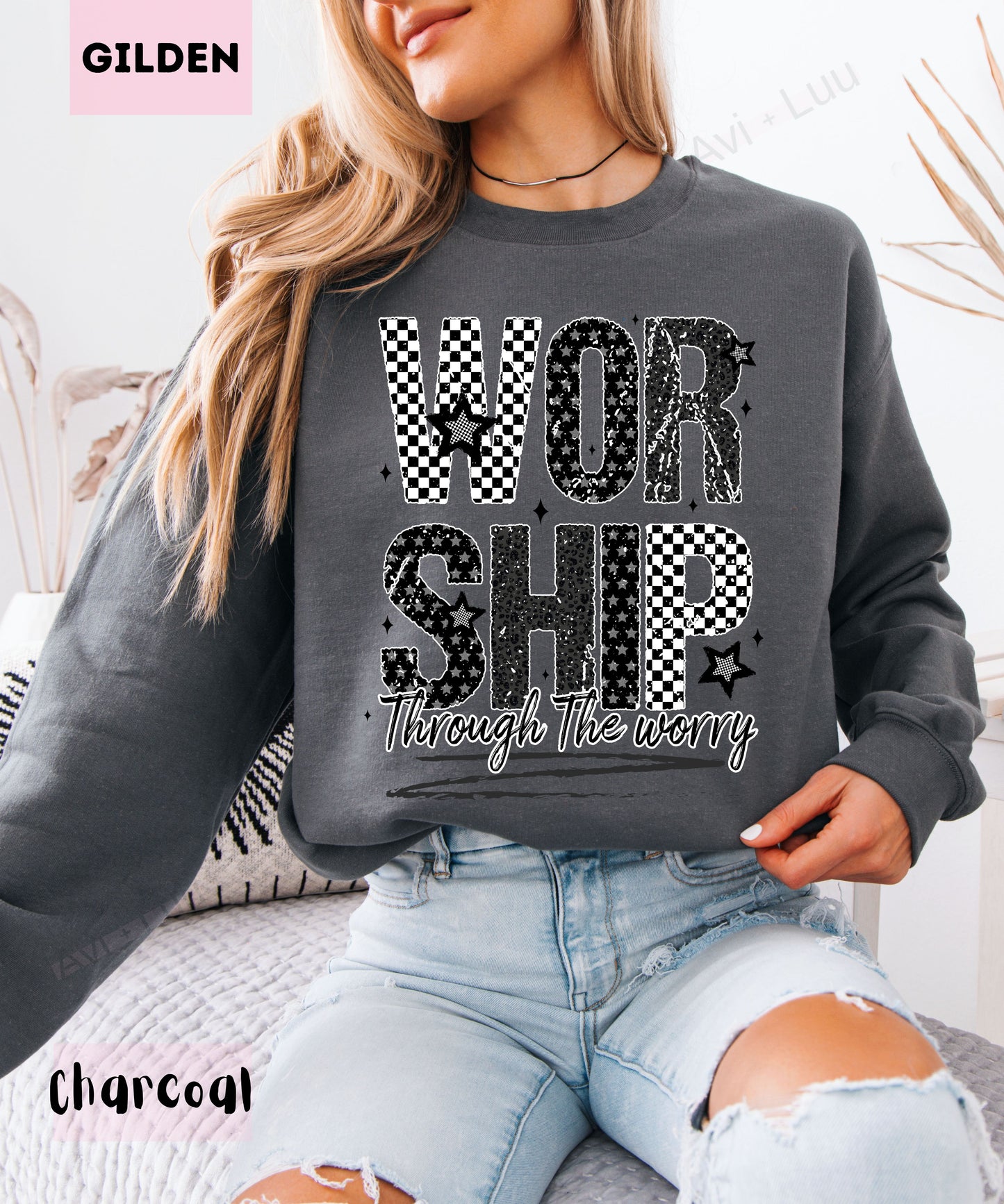 Worship Checkered | Gilden Unisex Sweatshirt