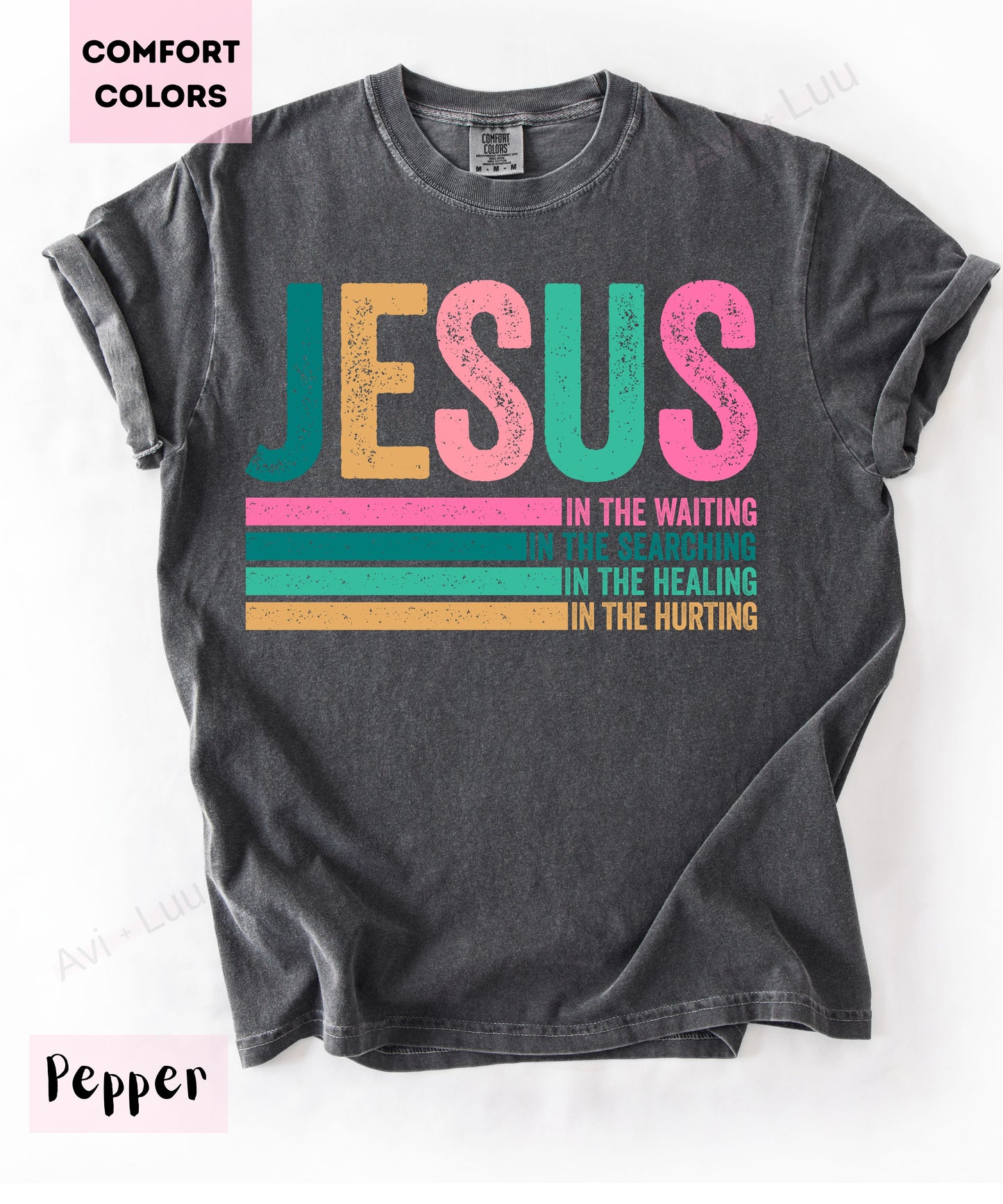 Jesus Colorful Lines | Comfort Colors Uniset T-Shirt