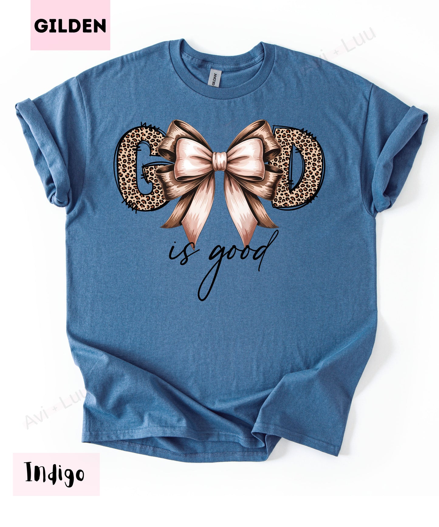 Cheetah God Is Good Bow | Gilden Unisex T-Shirt