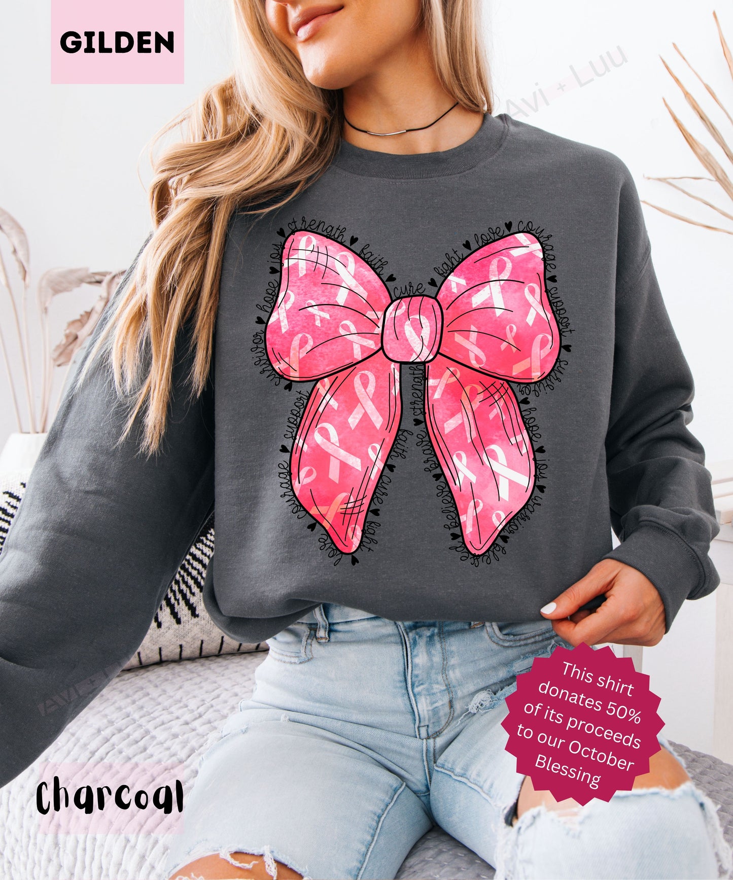 Pink Bow | Gilden Unisex Sweatshirt