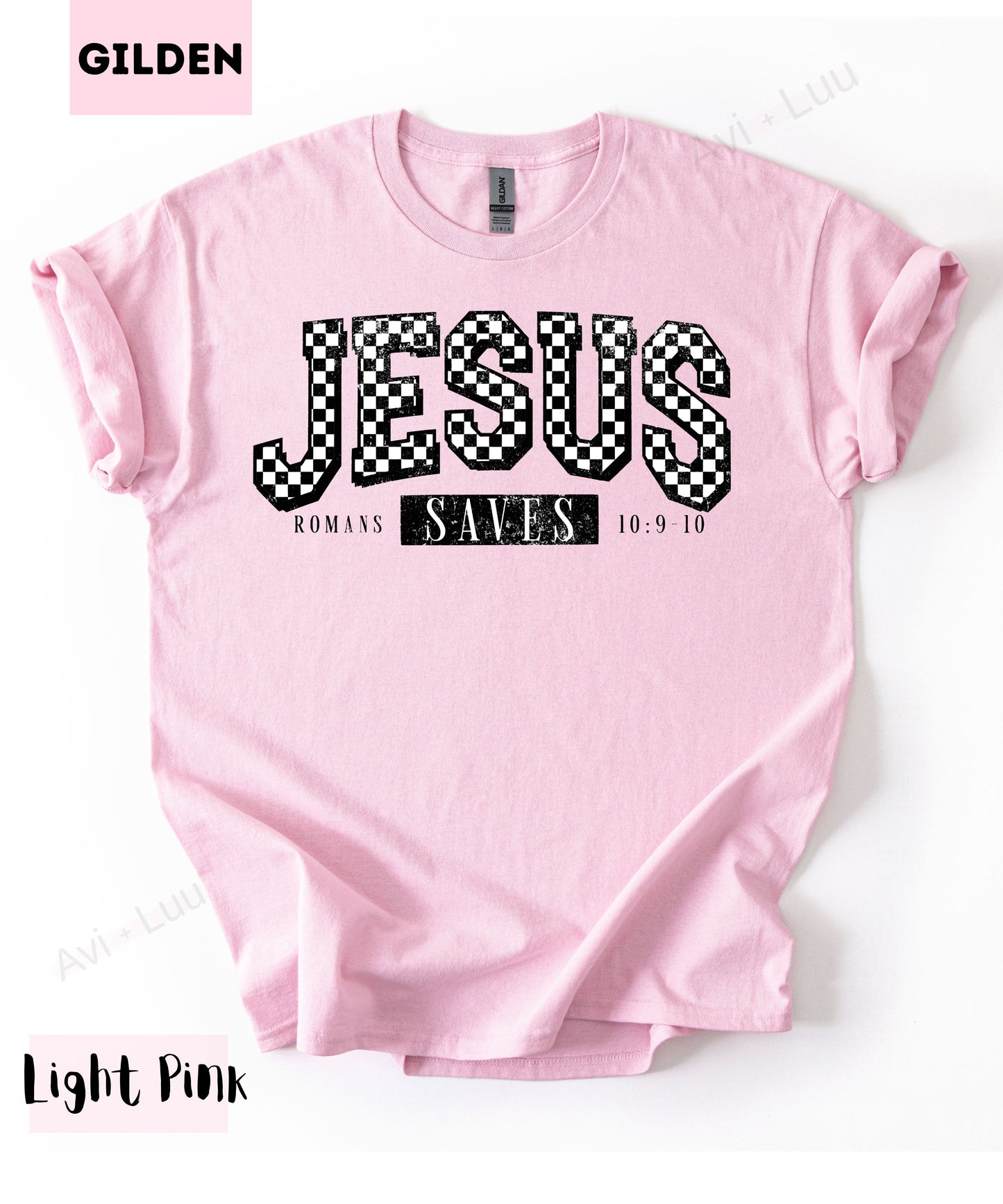 Jesus Saves Checkered | Gilden Unisex T-Shirt