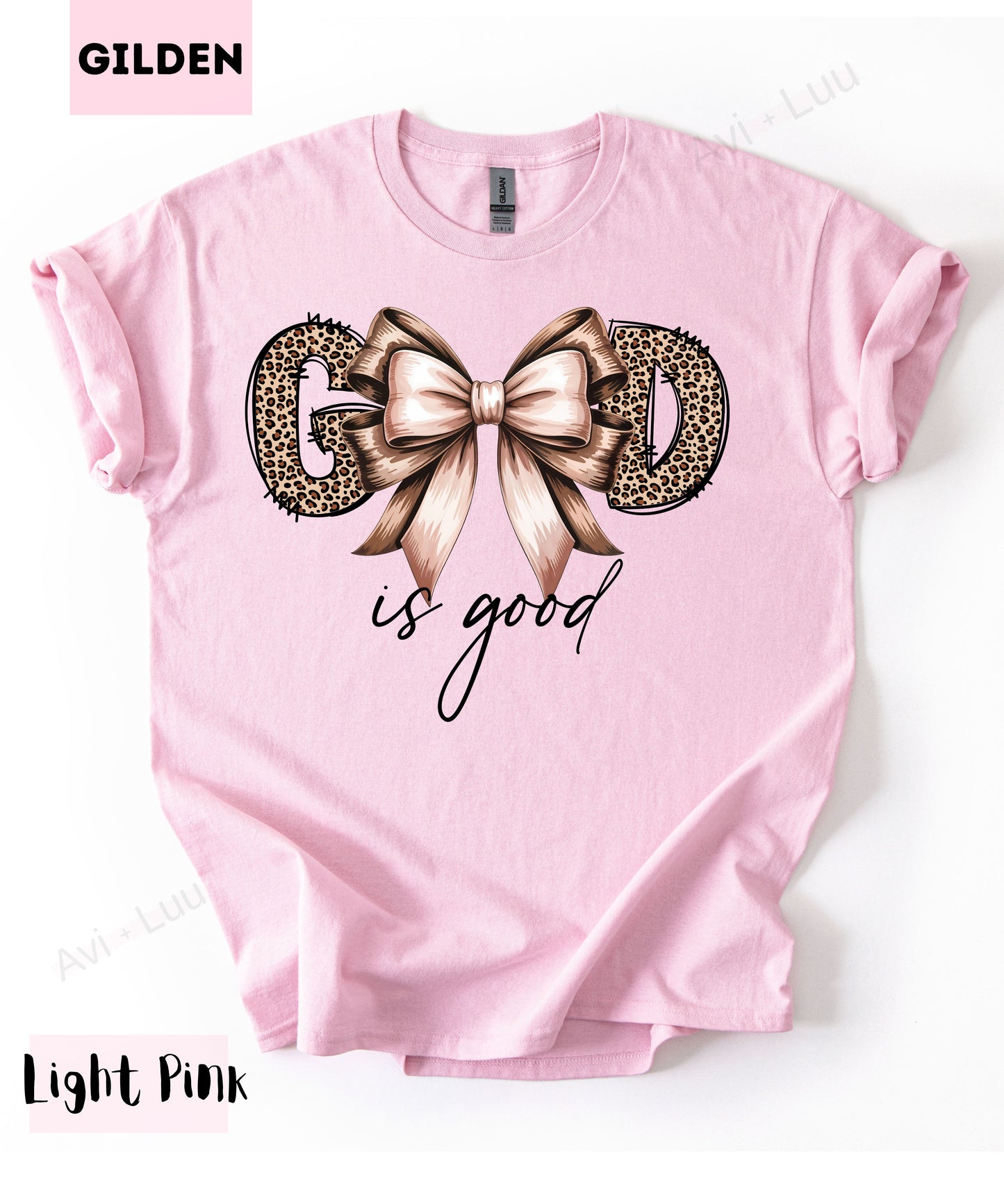 Cheetah God Is Good Bow | Gilden Unisex T-Shirt