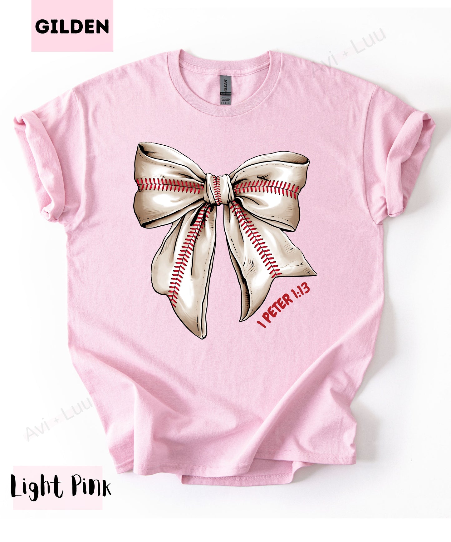 Baseball Bow | Gilden Unisex T-Shirt