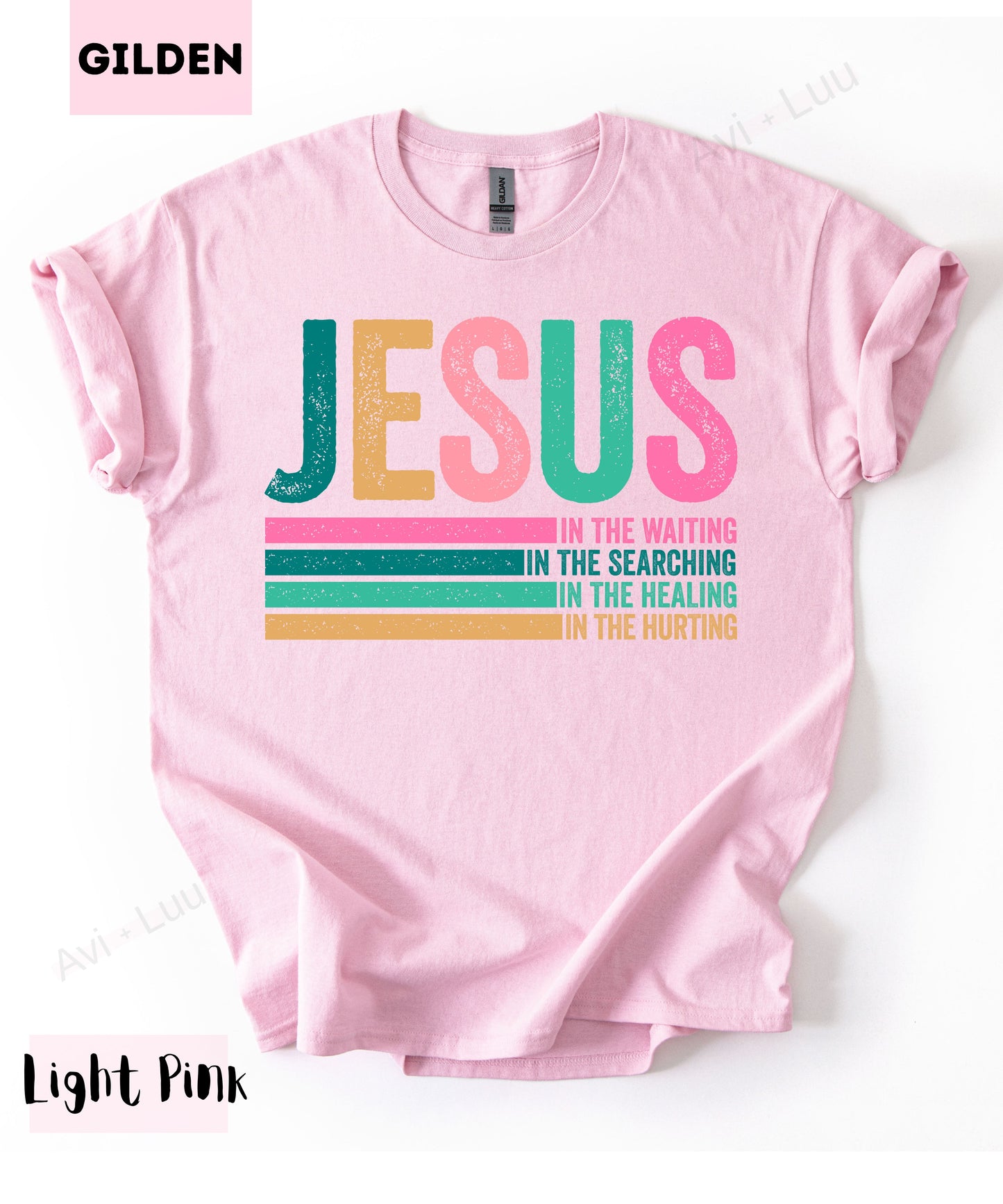 Jesus Colorful Lines | Gilden Unisex T-Shirt