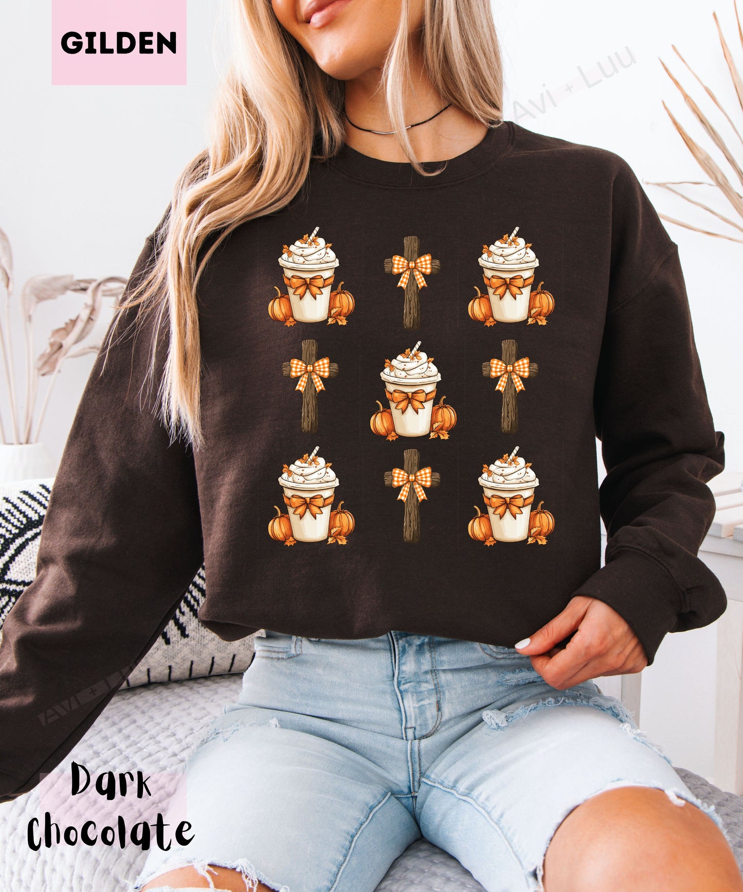 Pumpkin Spice Cross | Gilden Unisex Sweatshirt