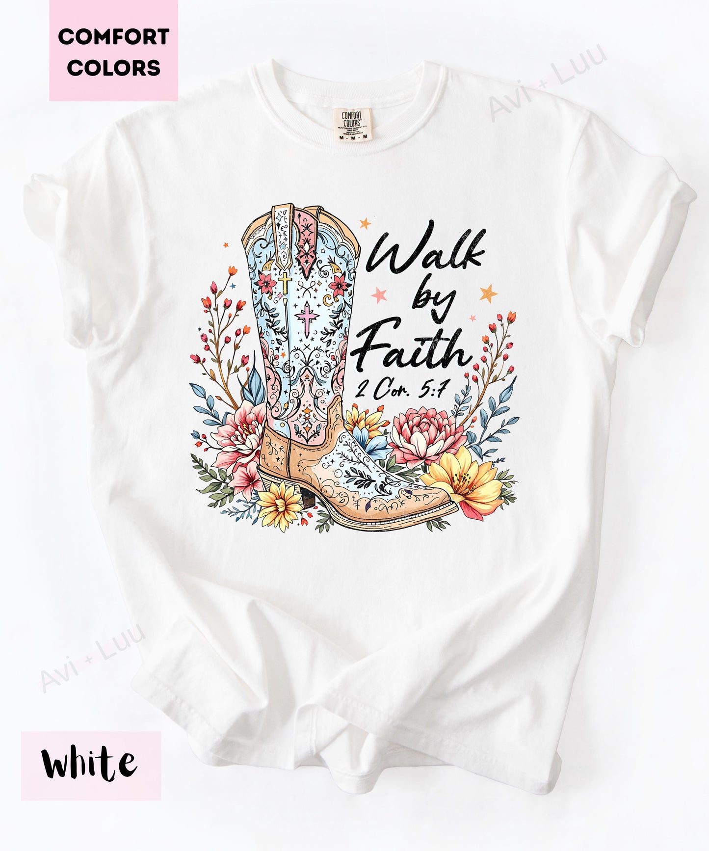 Walk By Faith Boot | Comfort Colors Unisex T-Shirt