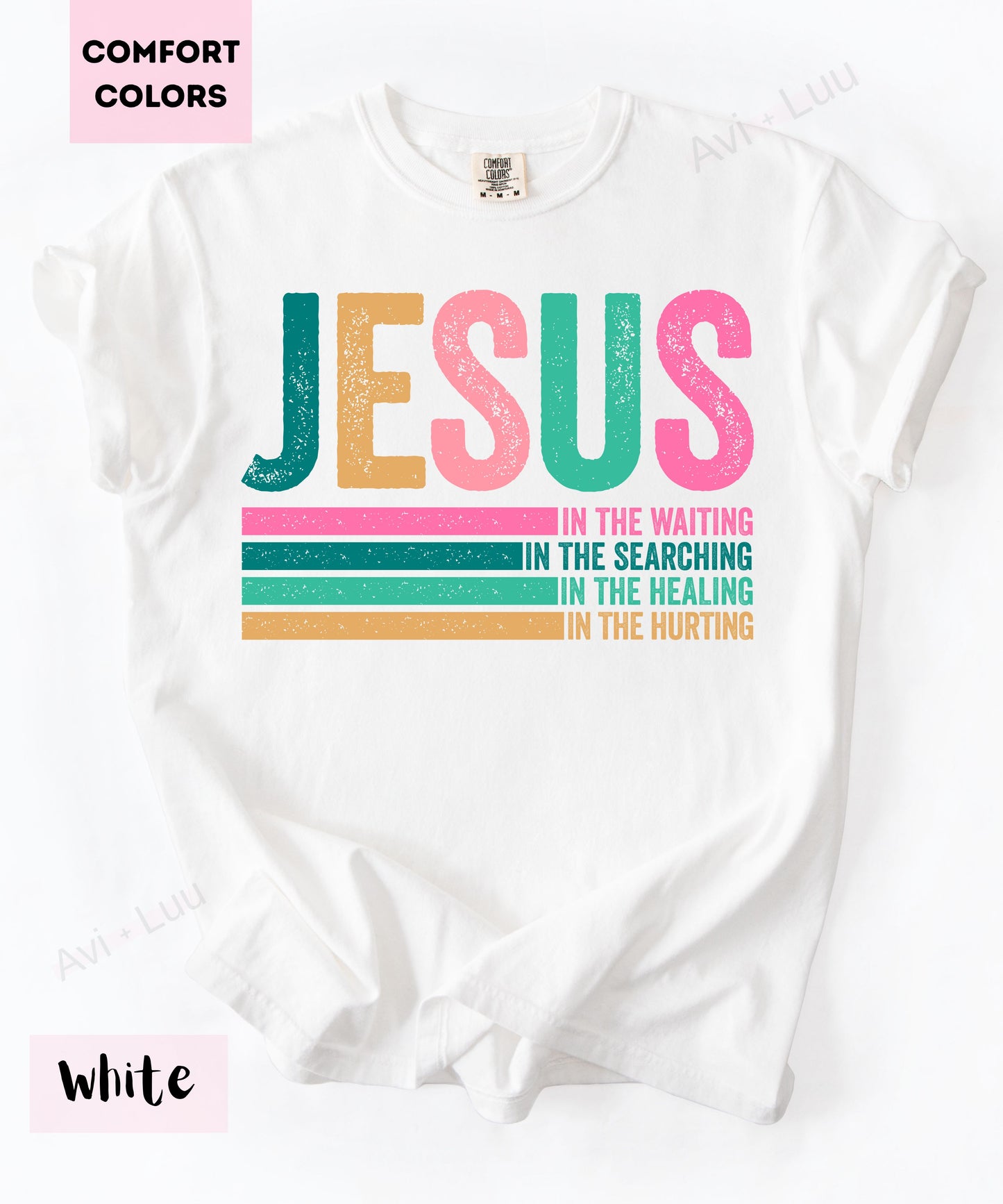 Jesus Colorful Lines | Comfort Colors Uniset T-Shirt