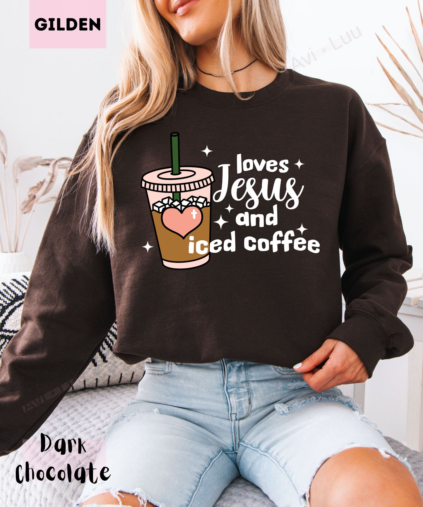 Love Jesus And Iced Coffee | Gilden Unisex Sweatshirt