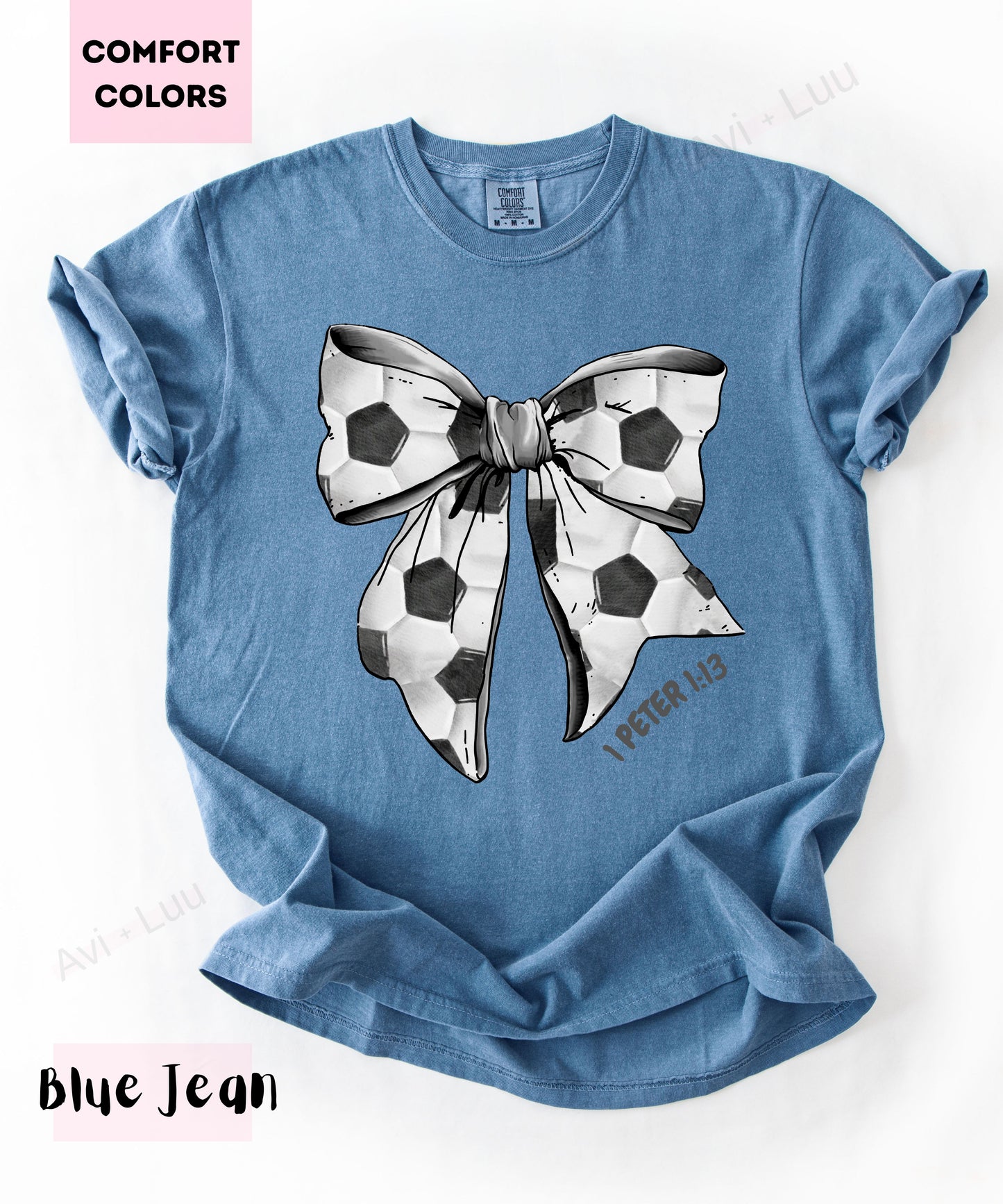 Soccer Bow | Comfort Colors Unisex T-Shirt