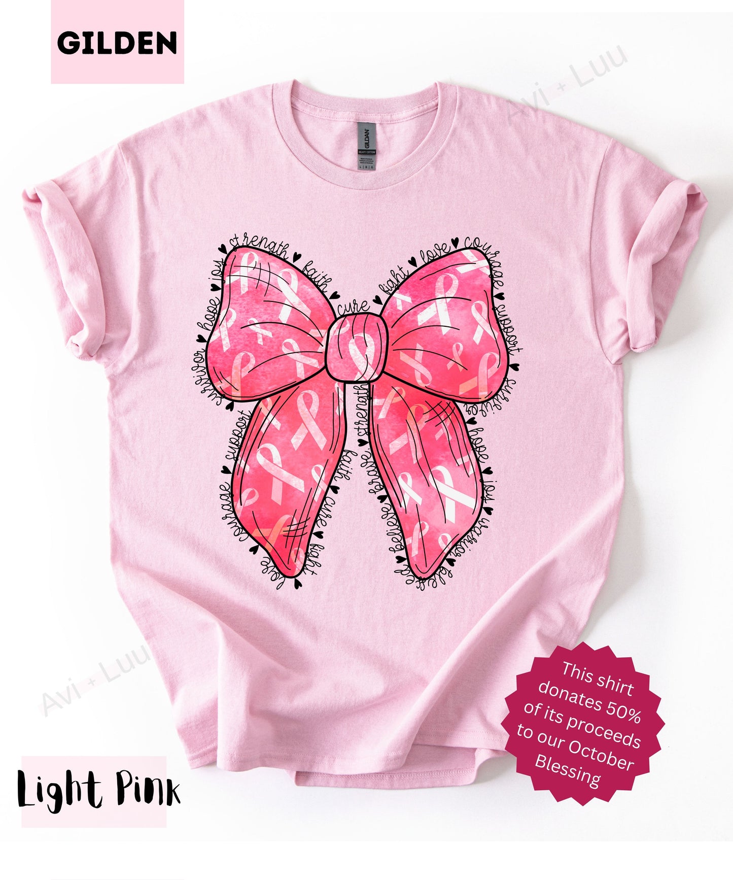 Pink Bow | Gilden Unisex T-Shirt