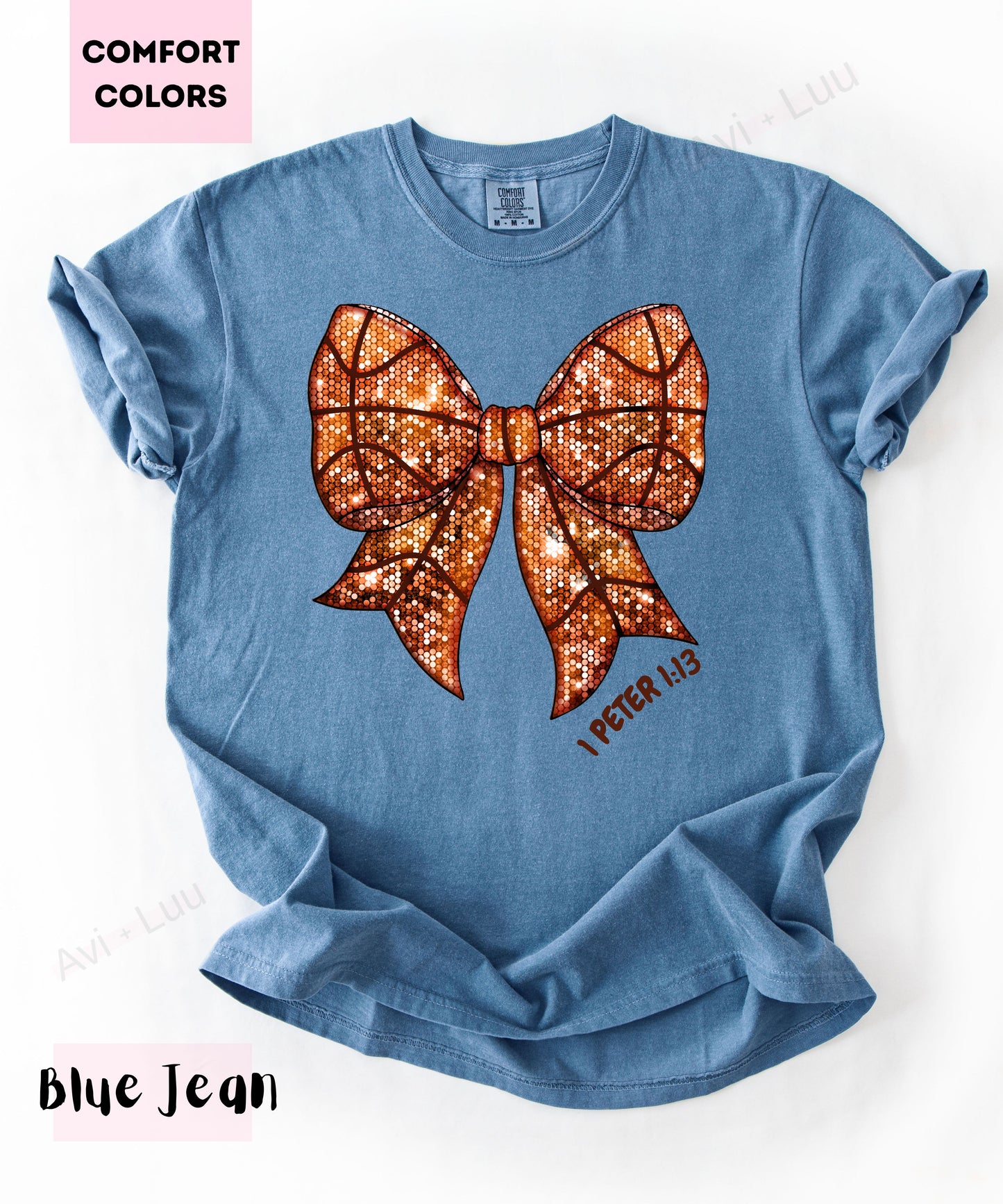 Basketball Bow | Comfort Colors Unisex T-Shirt