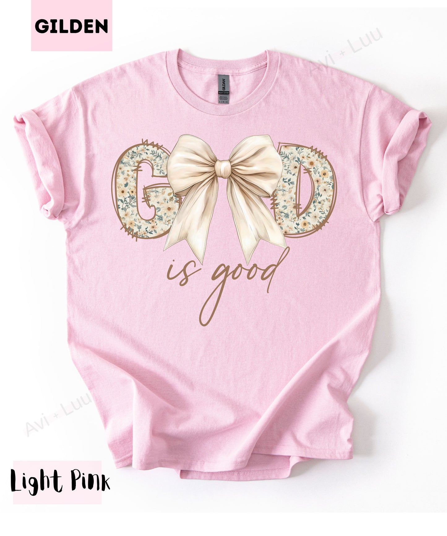God Is So Good Floral Cream Bow | Gilden Unisex T-Shirt