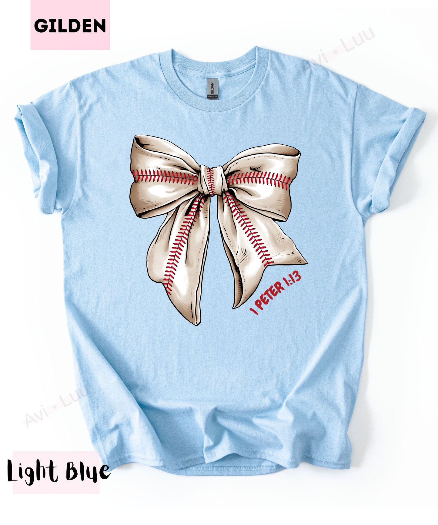 Baseball Bow | Gilden Unisex T-Shirt