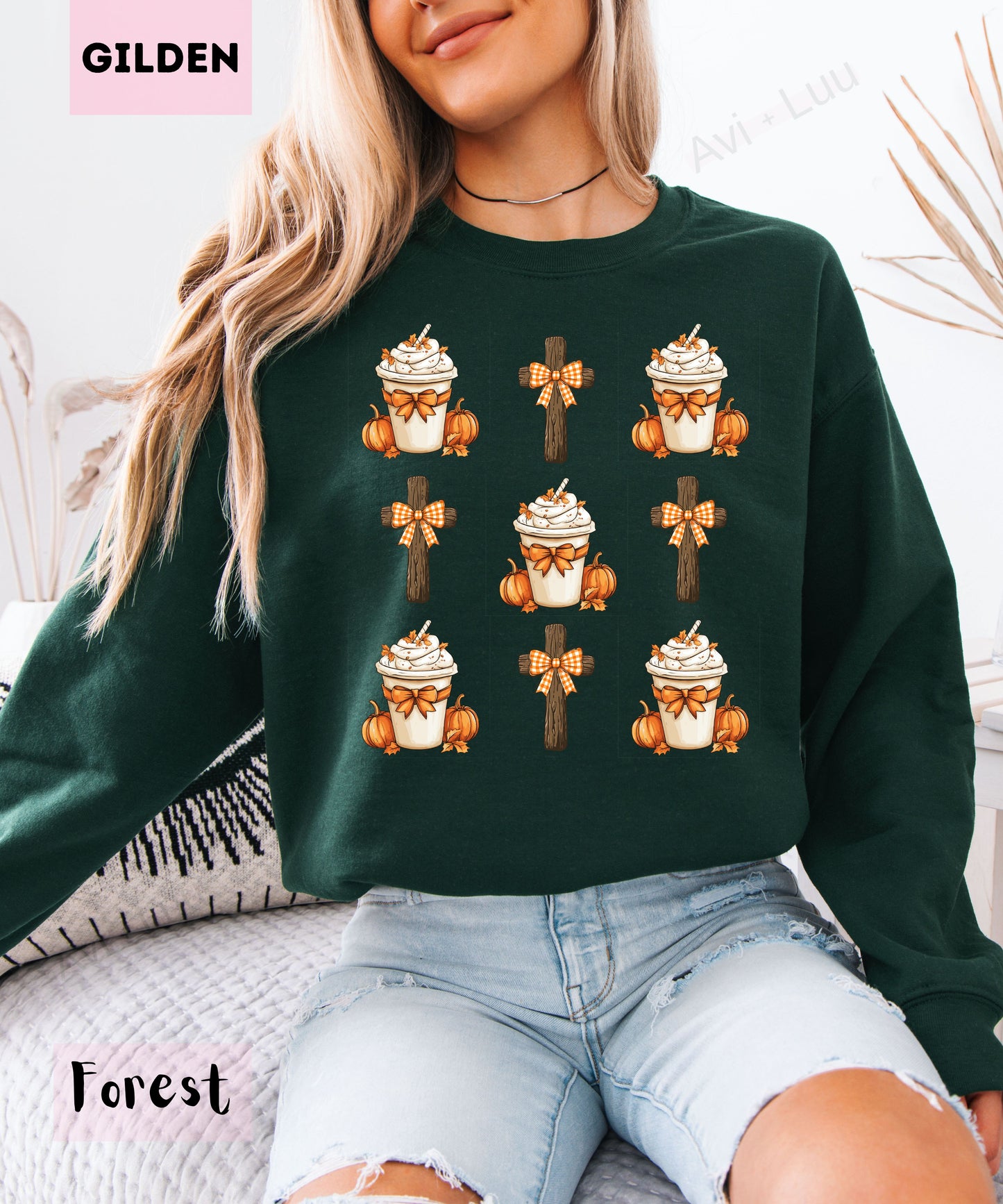Pumpkin Spice Cross | Gilden Unisex Sweatshirt
