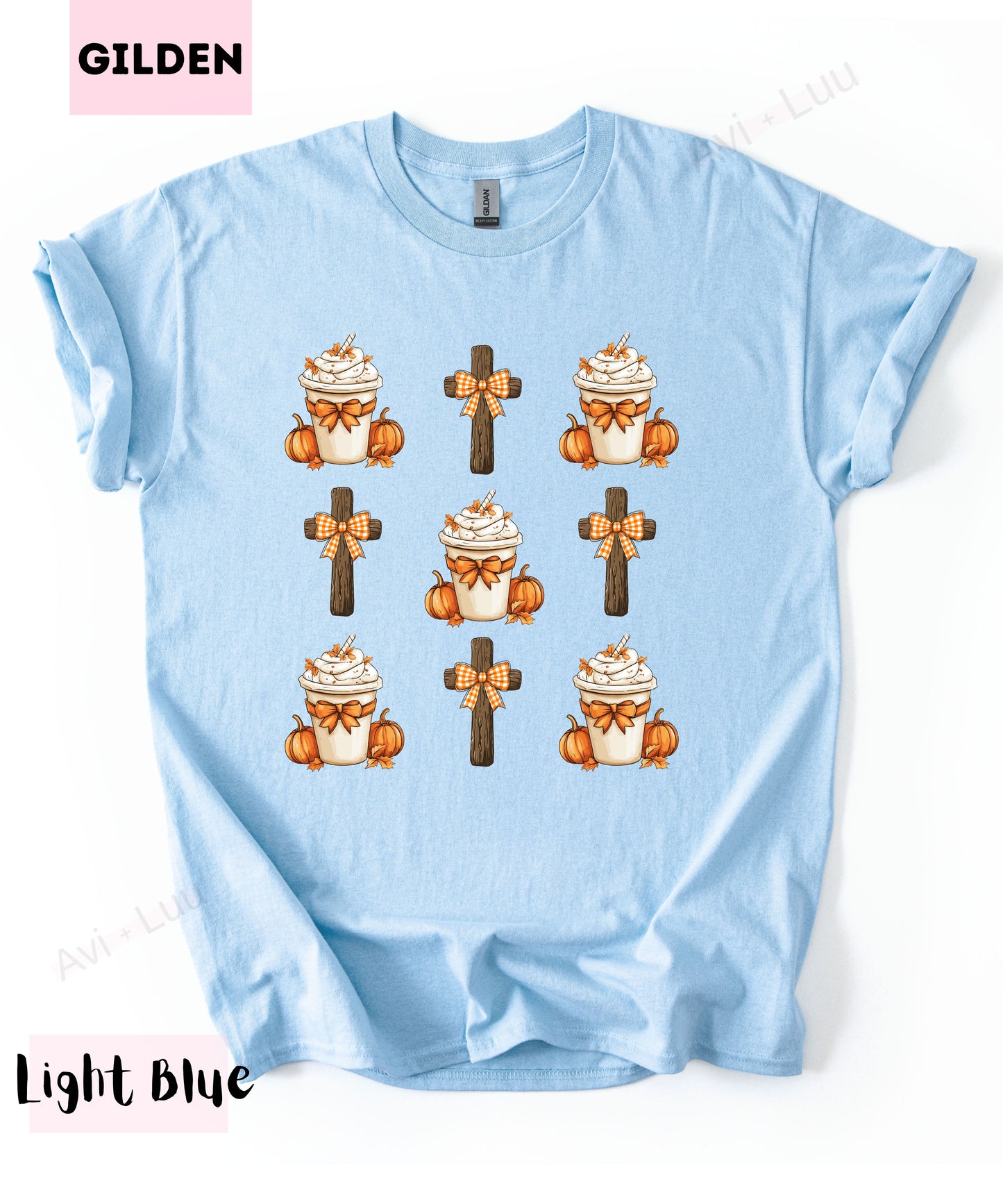 Cross and Pumpkin Spice | Gilden Unisex T-Shirt