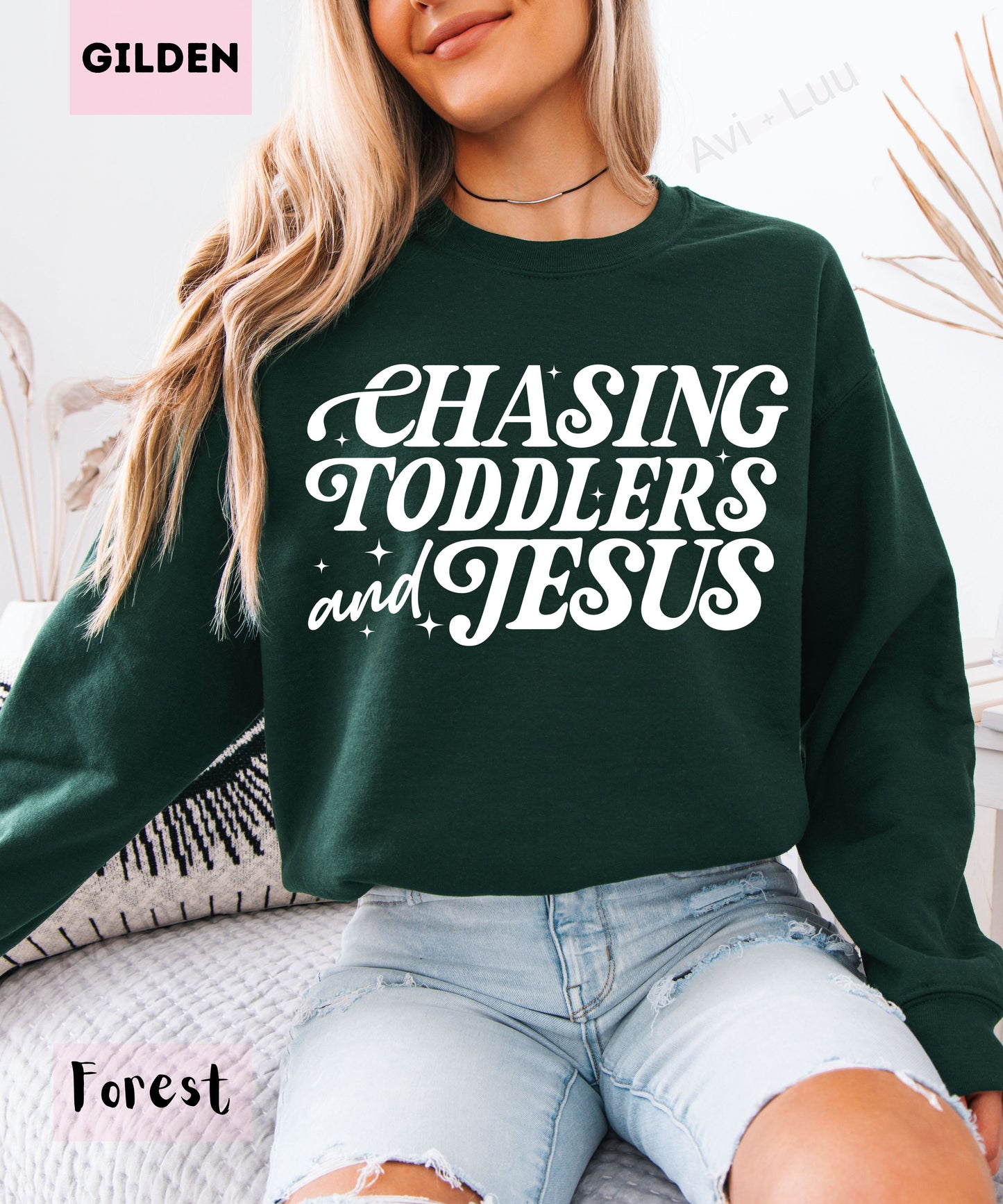 Chasing Toddlers And Jesus | Gilden Unisex Sweatshirt