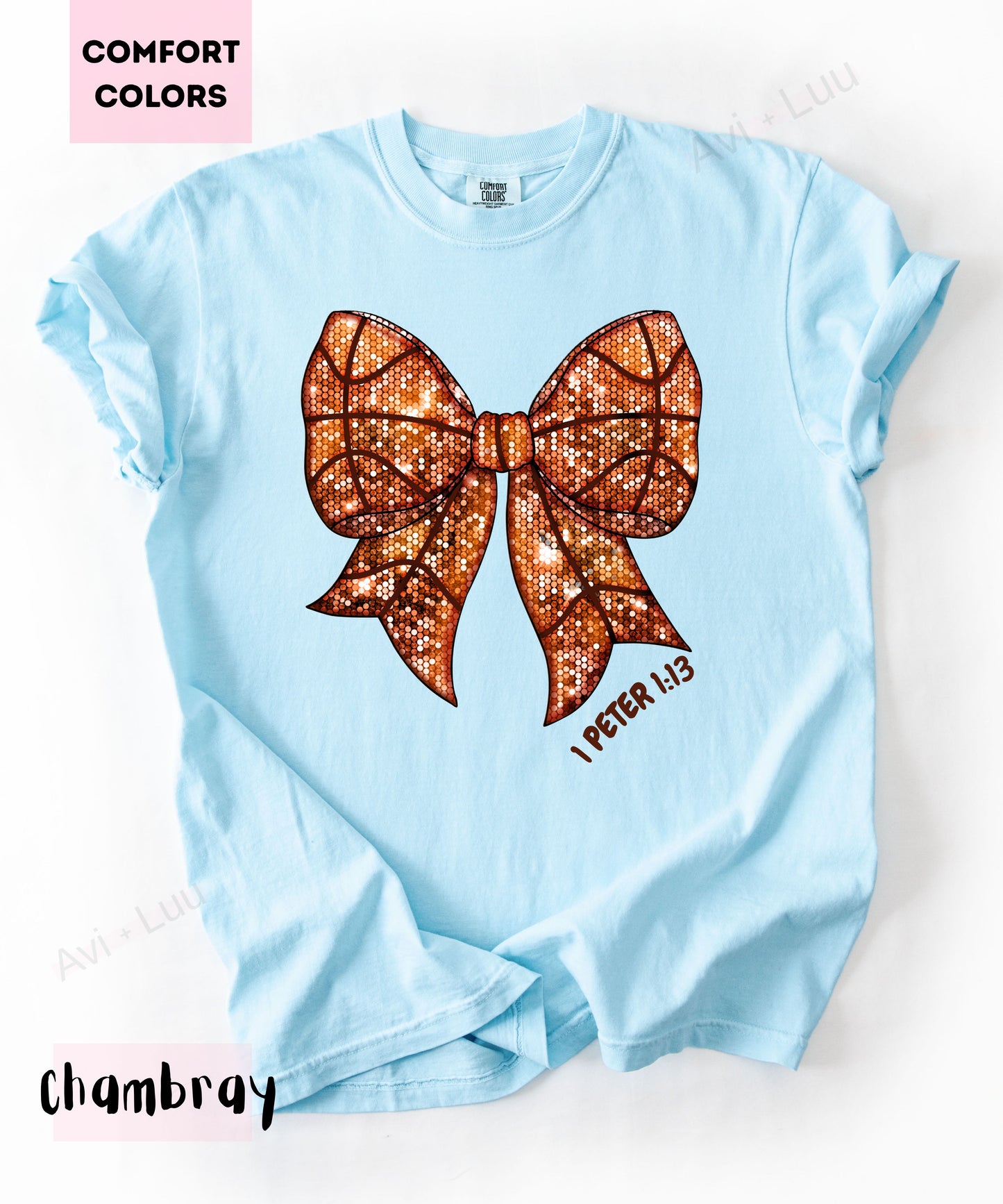 Basketball Bow | Comfort Colors Unisex T-Shirt