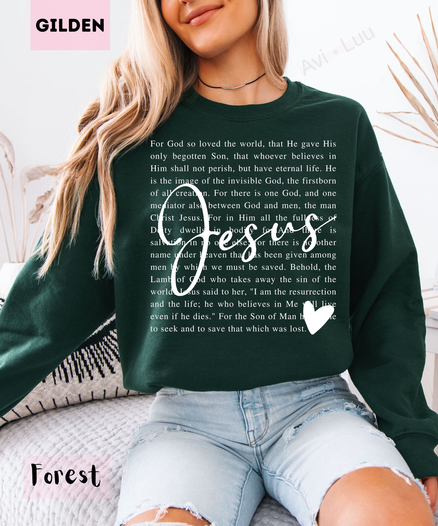 Jesus Scripture | Gilden Unisex Sweatshirt