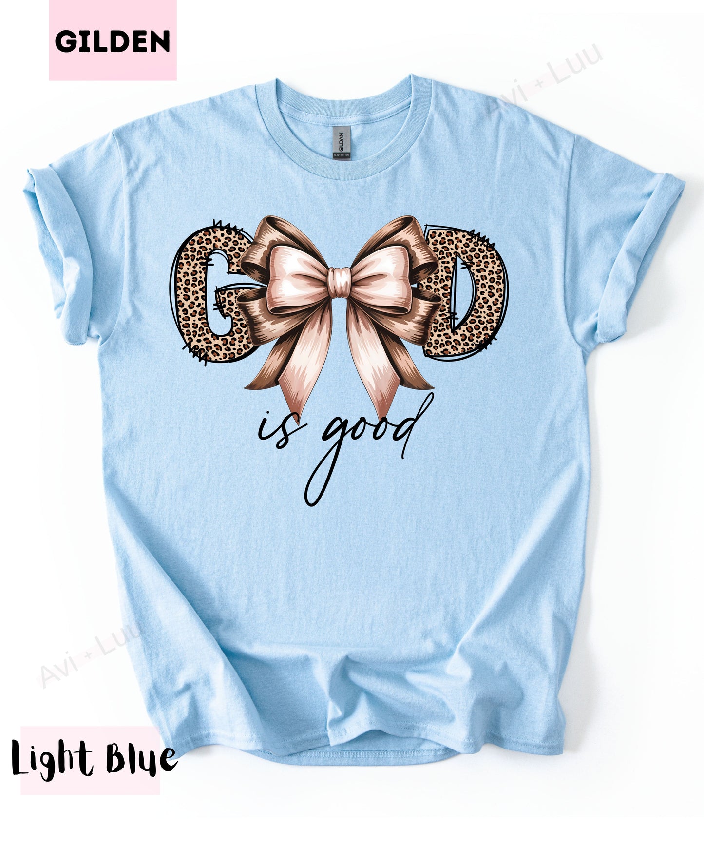 Cheetah God Is Good Bow | Gilden Unisex T-Shirt