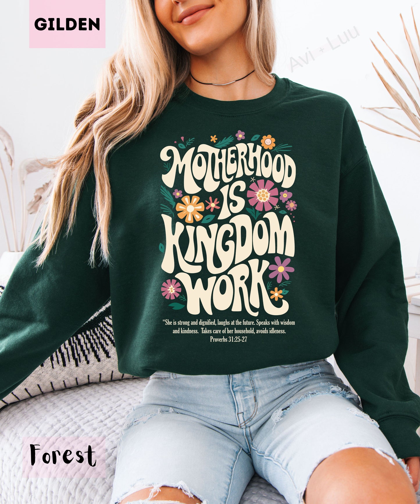 Motherhood Is Kingdom Work | Gilden Unisex Sweatshirt