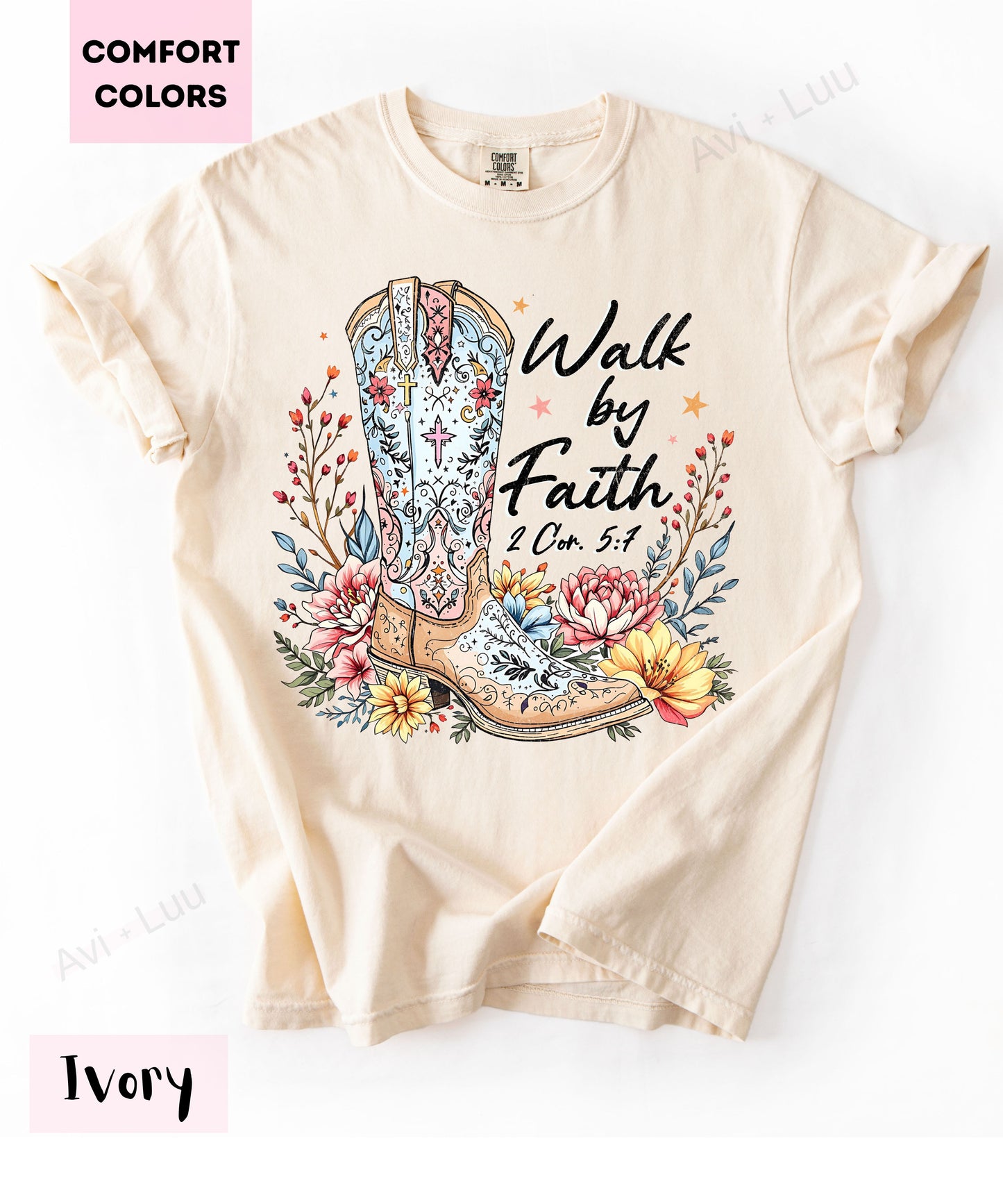 Walk By Faith Boot | Comfort Colors Unisex T-Shirt