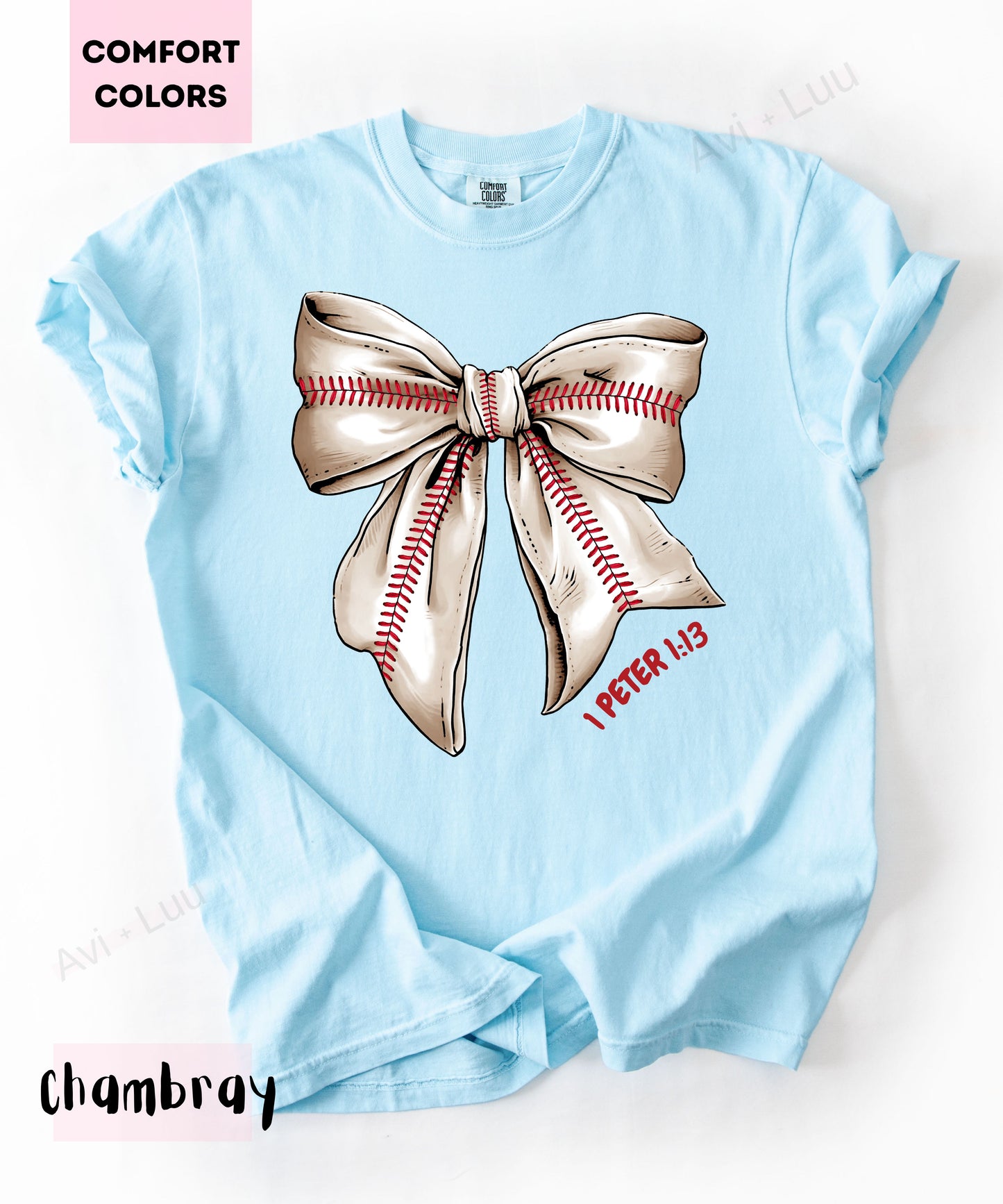 Baseball Bow | Comfort Colors Unisex T-Shirt