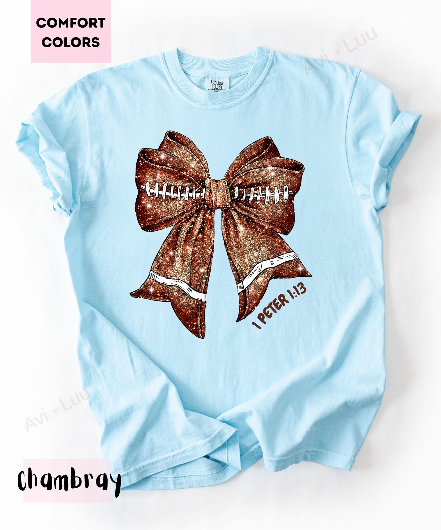 Football Bow | Comfort Colors Unisex T-Shirt