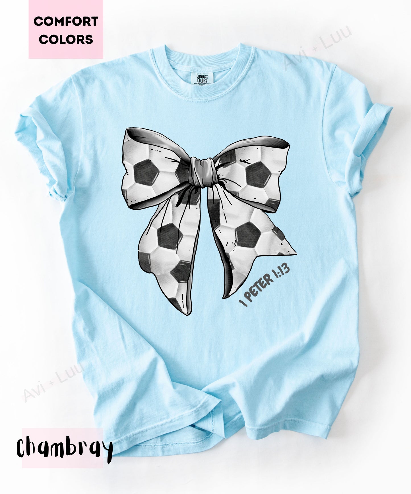 Soccer Bow | Comfort Colors Unisex T-Shirt