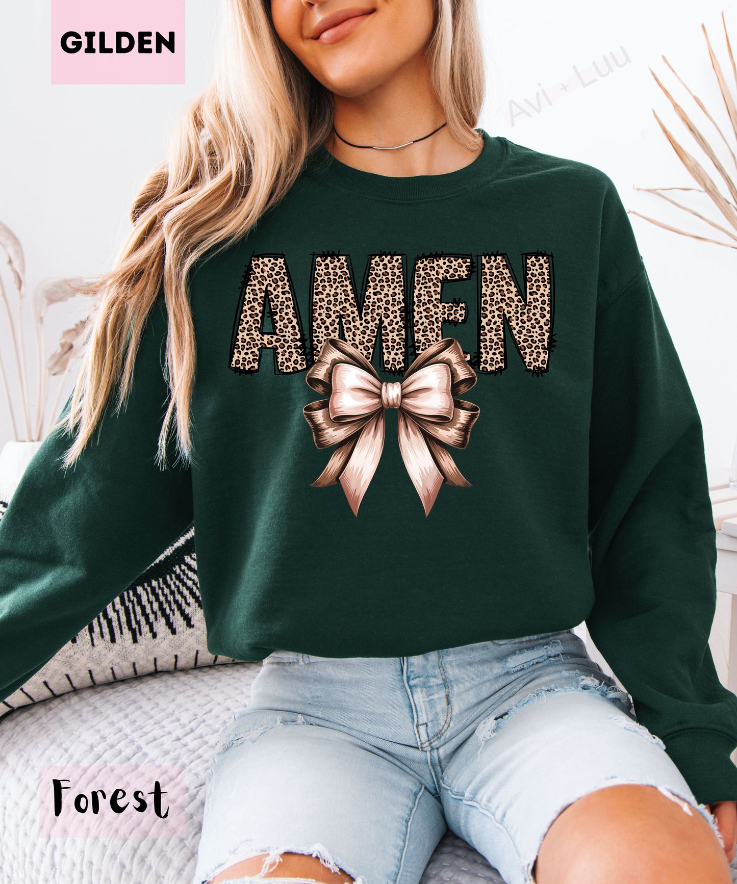 Cheetah Amen | Gilden Unisex Sweatshirt