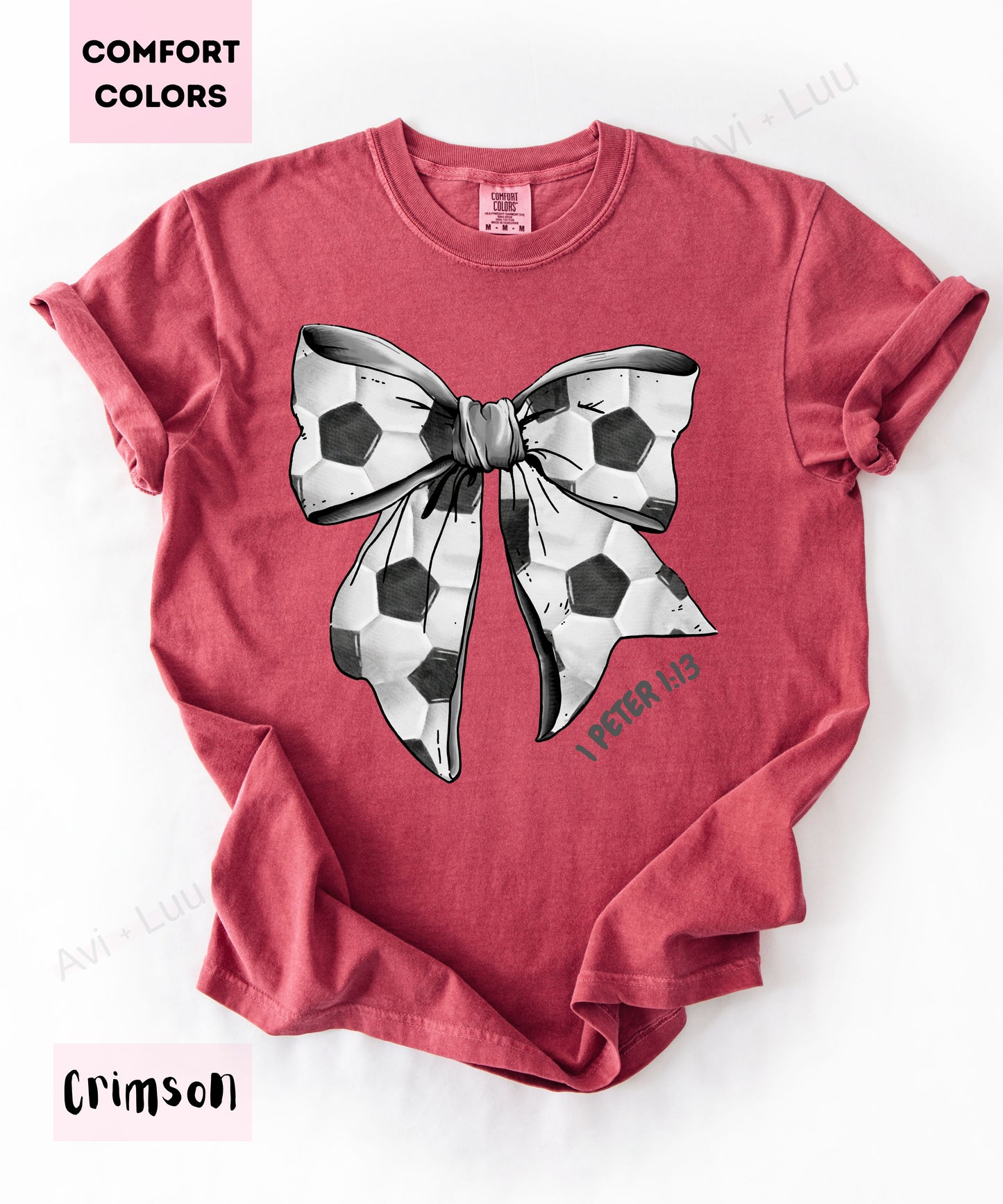 Soccer Bow | Comfort Colors Unisex T-Shirt