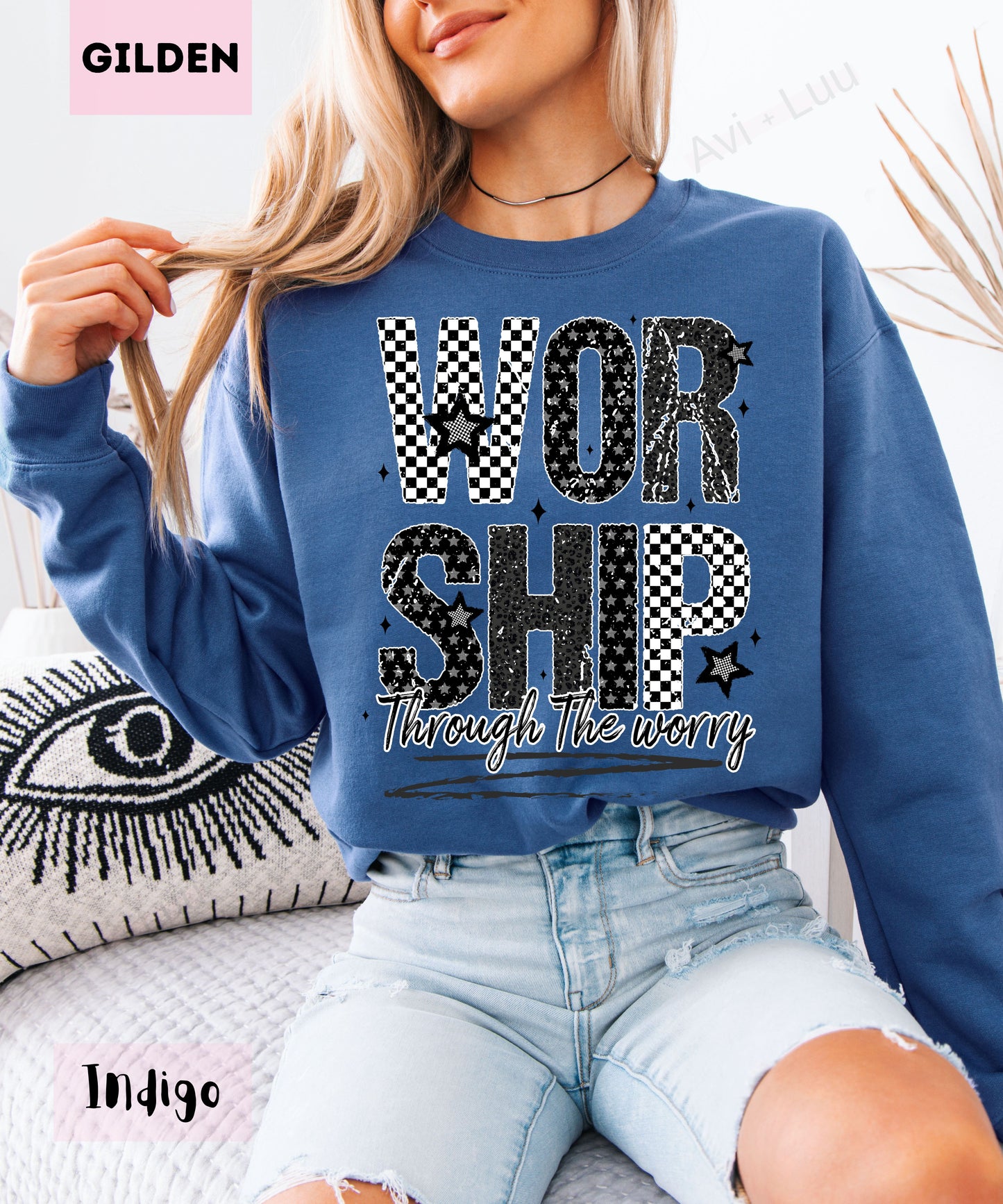 Worship Checkered | Gilden Unisex Sweatshirt