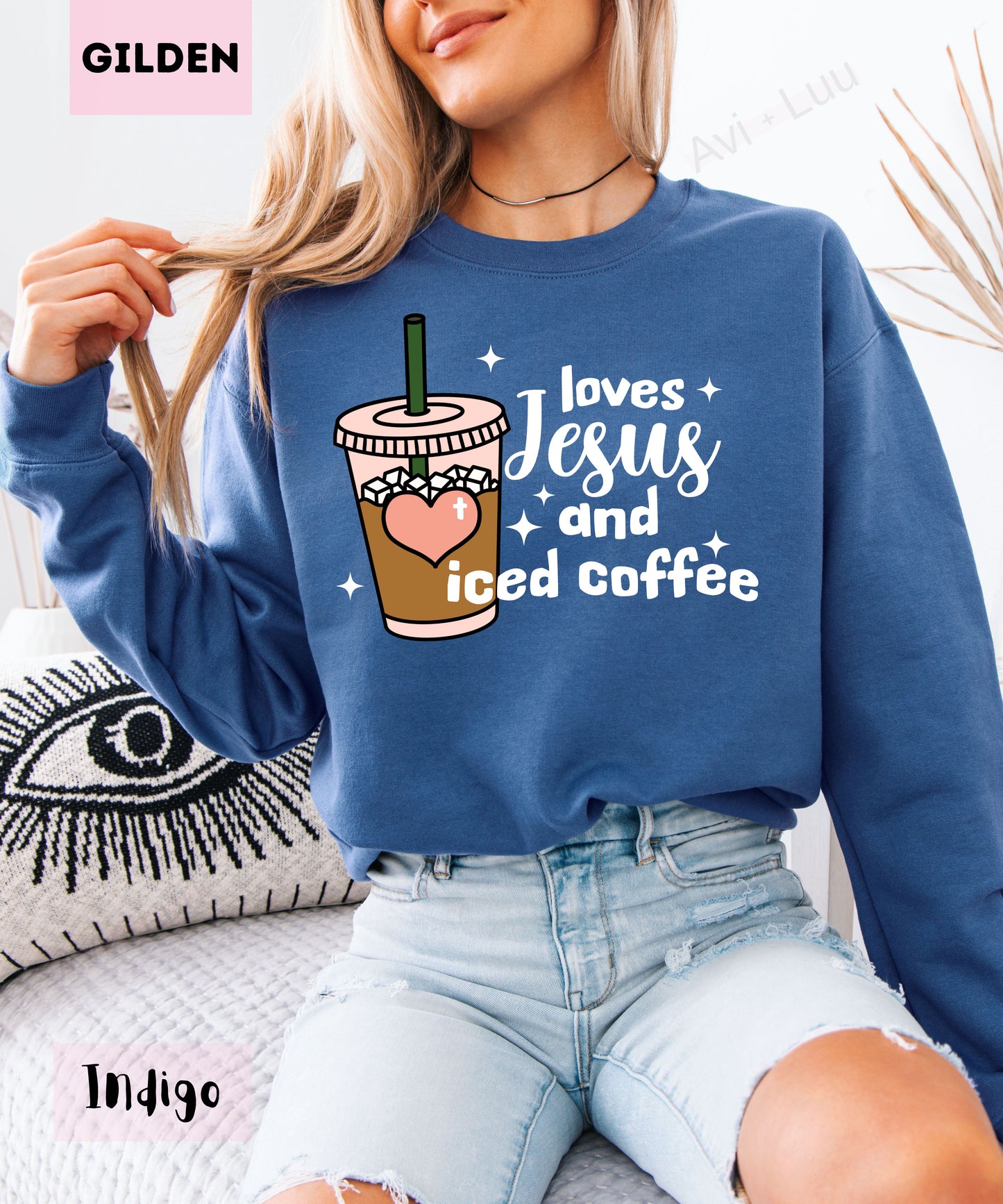 Love Jesus And Iced Coffee | Gilden Unisex Sweatshirt