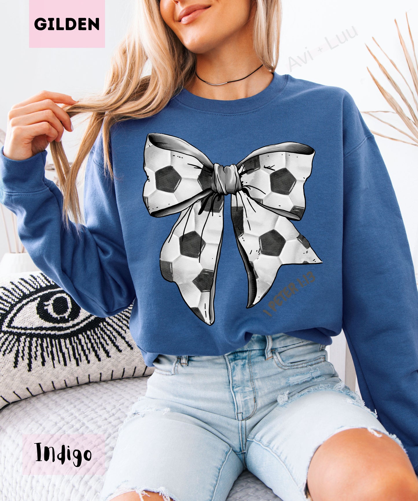Soccer Bow | Gilden Unisex Sweatshirt